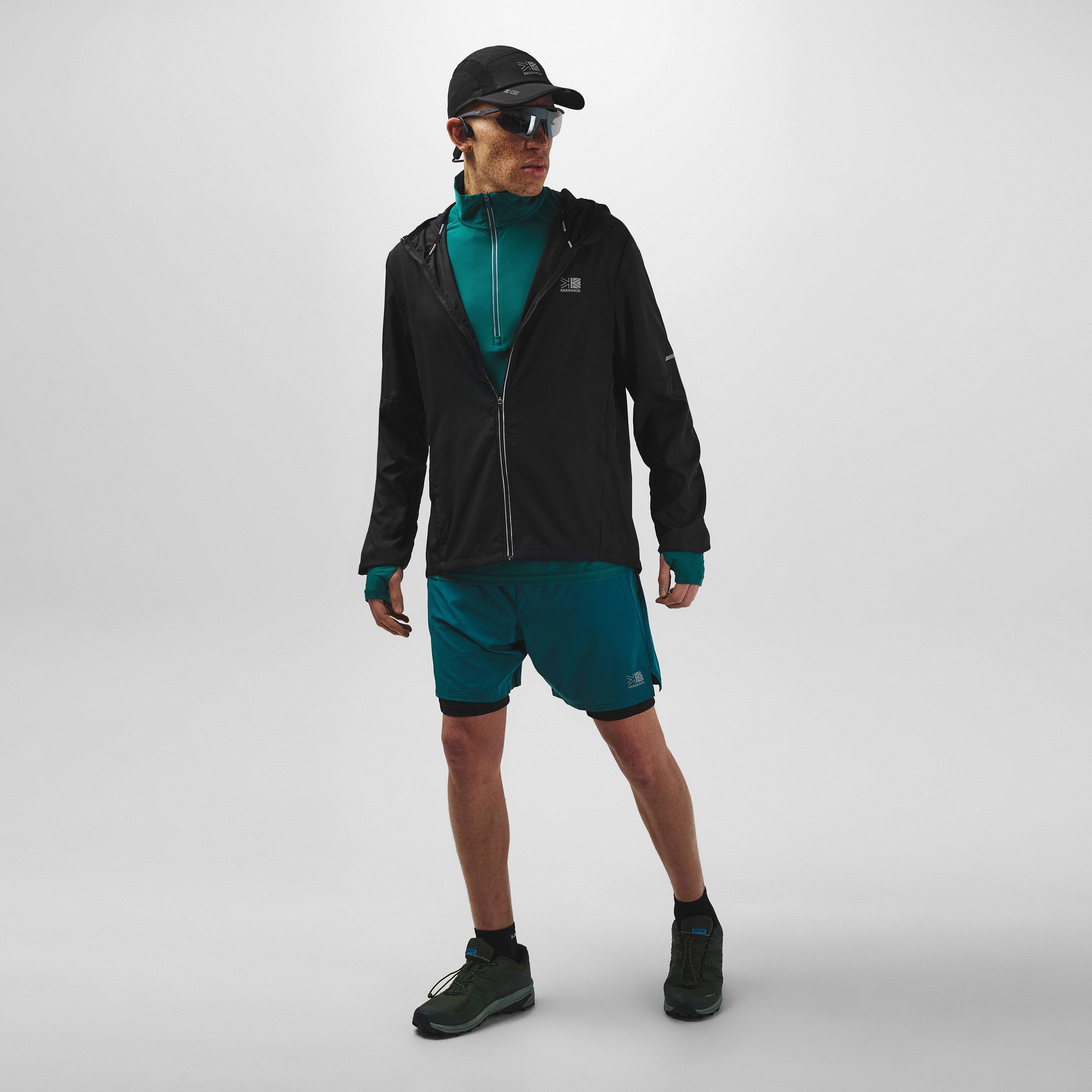 Black - Karrimor - Men's  Water Resistant Hooded Long Sleeve Performance Running Jacket - 7