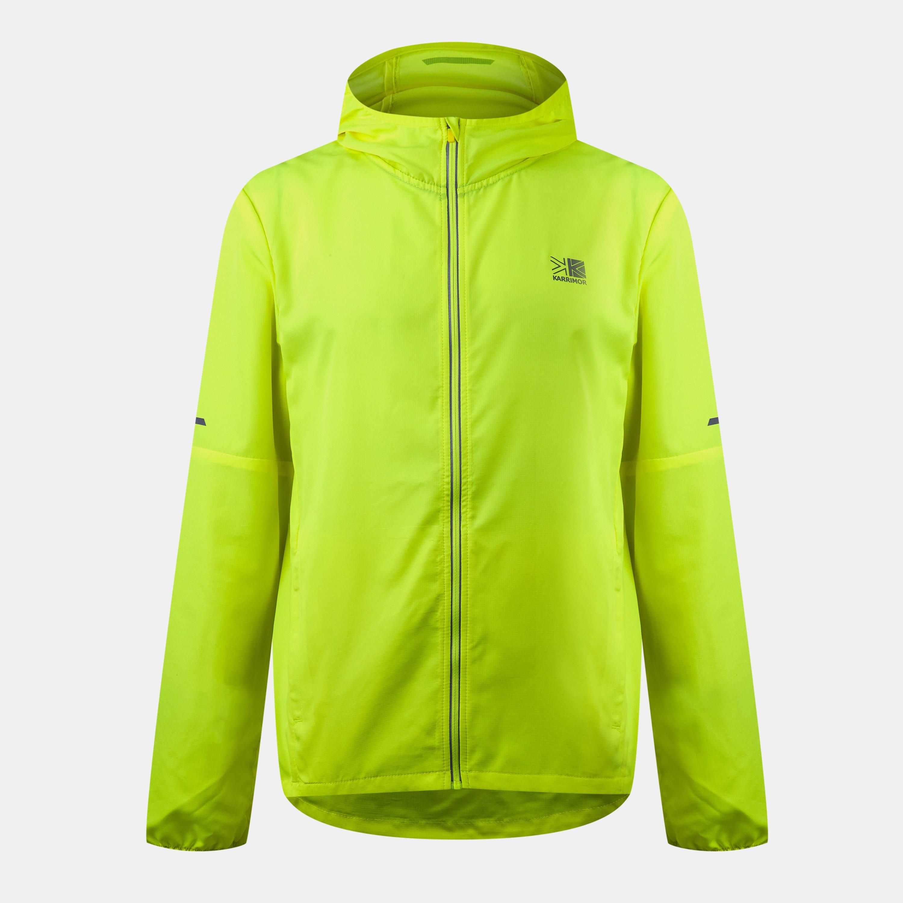 Fluo Yellow - Karrimor - Water Resistant Hooded Long Sleeve Performance Running Jacket - 6
