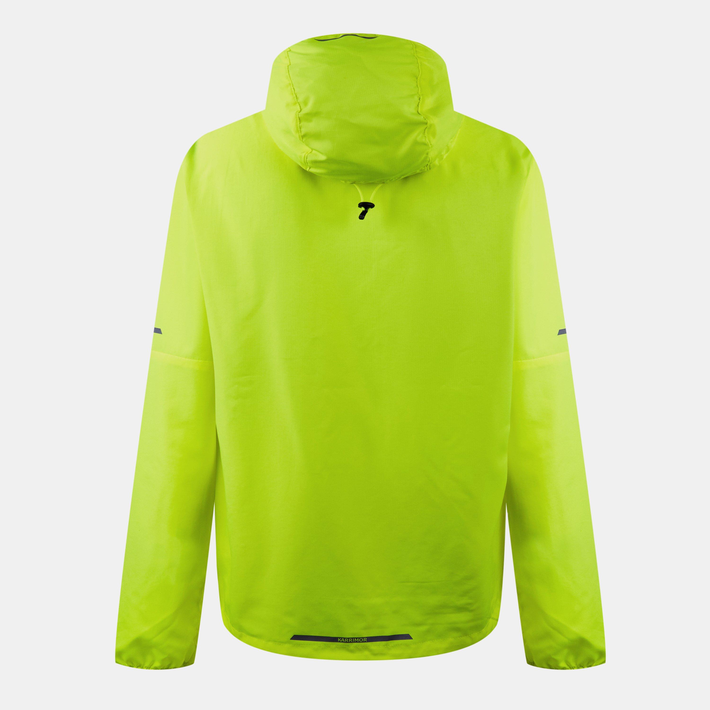 Fluo Yellow - Karrimor - Water Resistant Hooded Long Sleeve Performance Running Jacket - 7