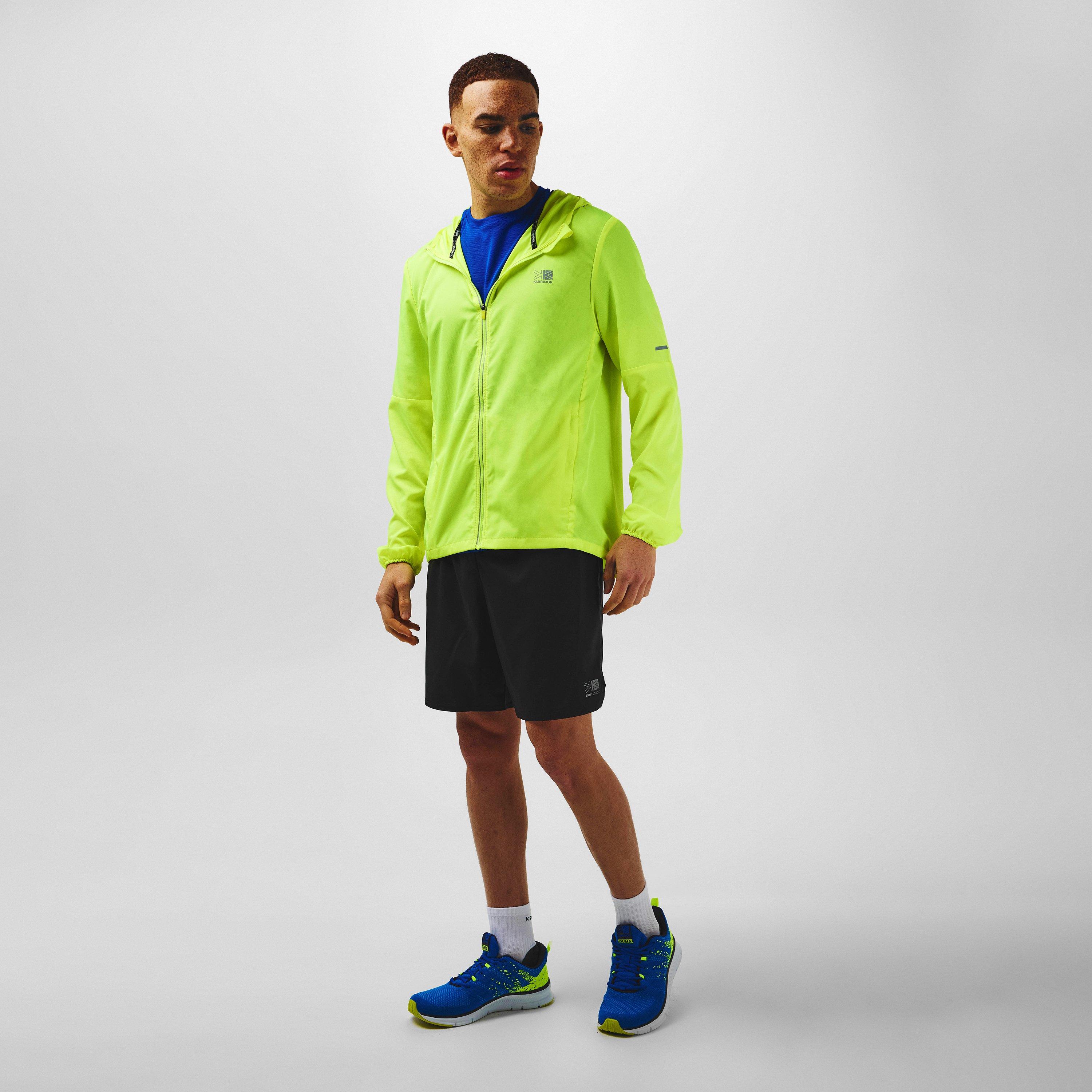 Fluo Yellow - Karrimor - Water Resistant Hooded Long Sleeve Performance Running Jacket - 3