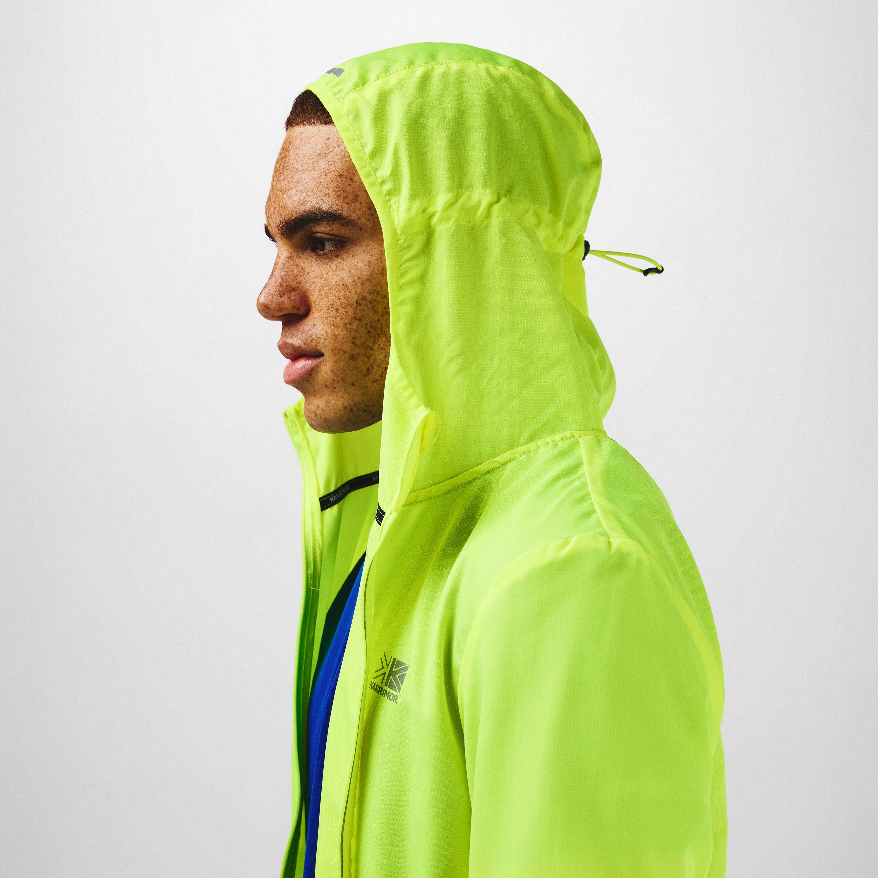 Fluo Yellow - Karrimor - Water Resistant Hooded Long Sleeve Performance Running Jacket - 5
