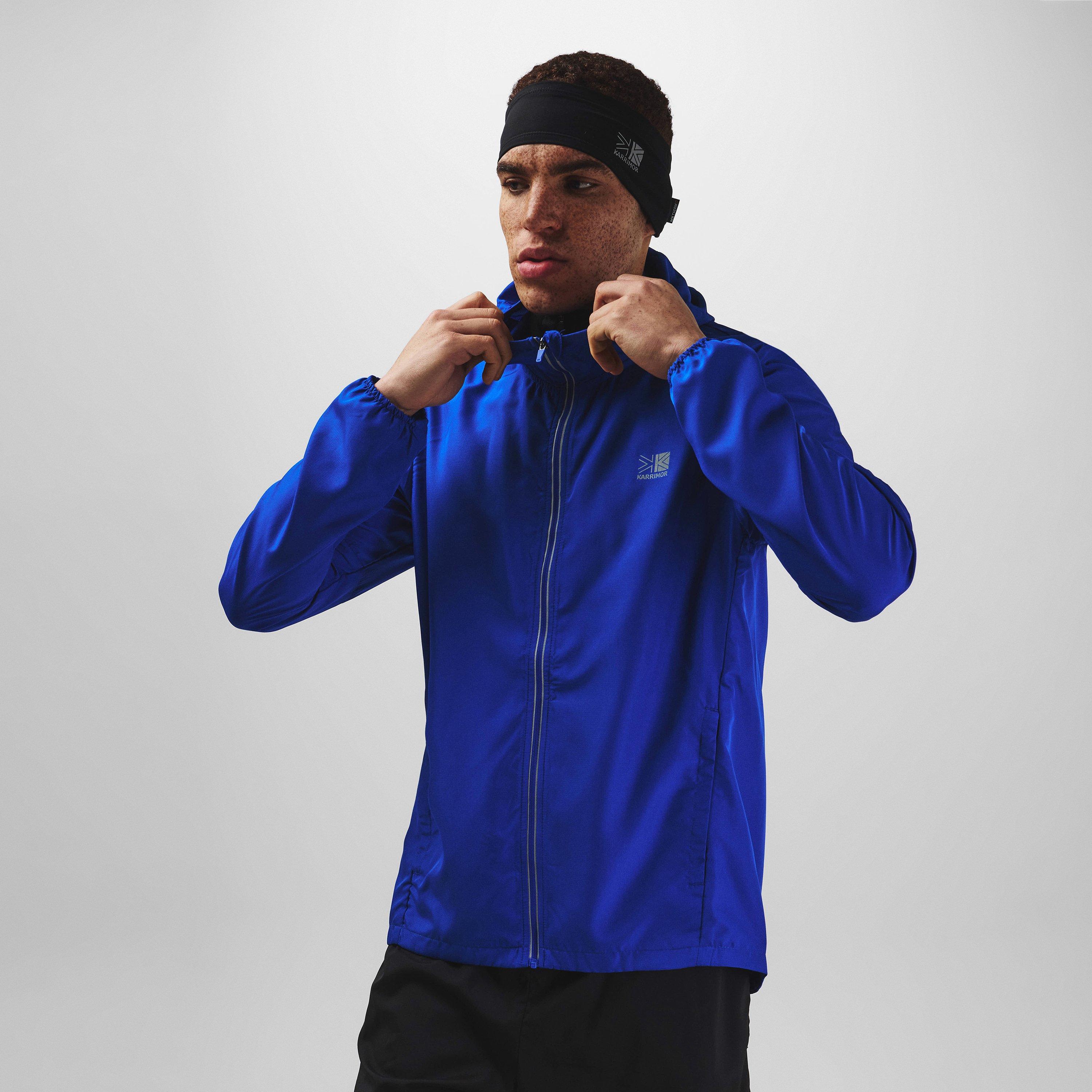 Karrimor Men's Water Resistant Hooded Long Sleeve Performance Running Jacket - Royal Blue - 2XL
