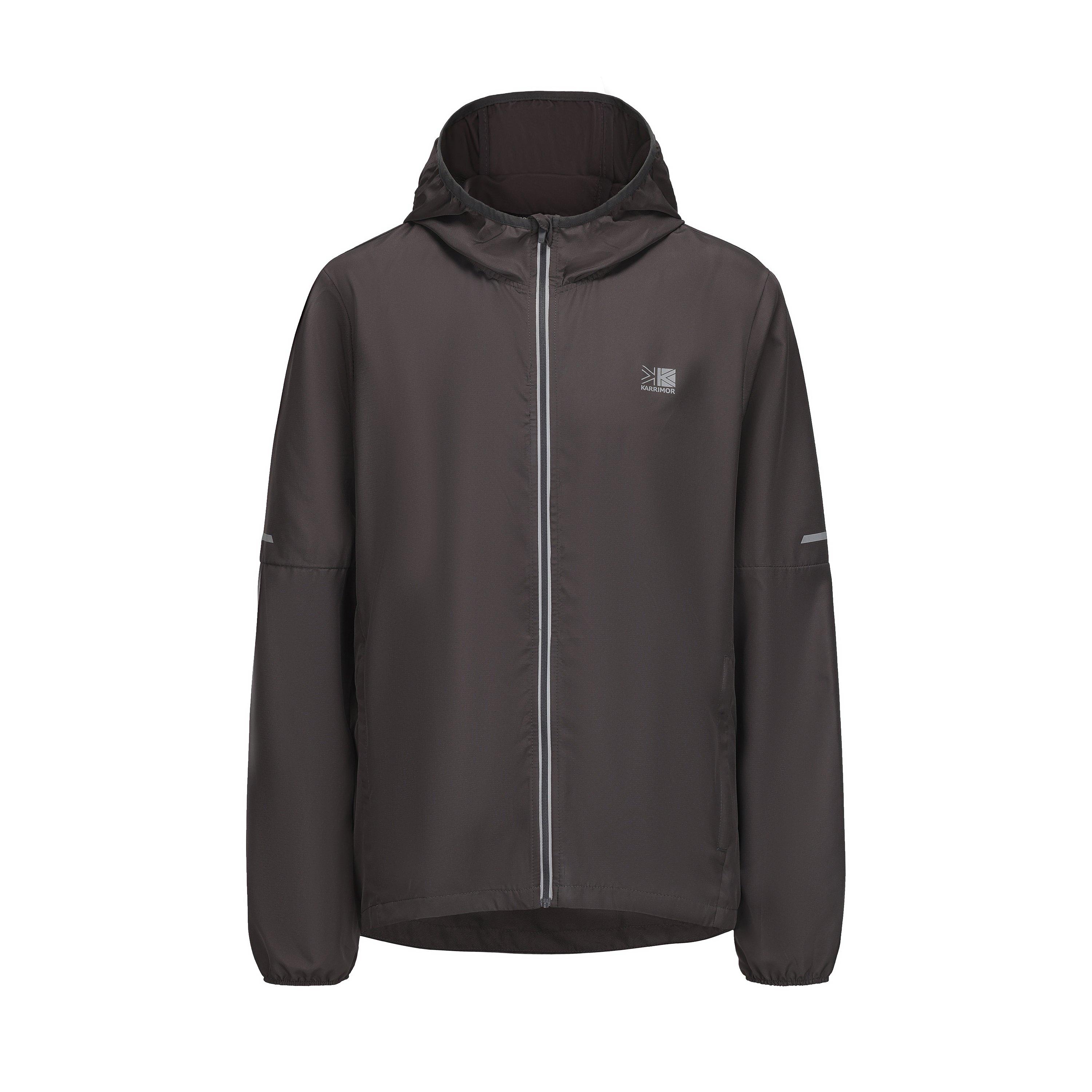 Karrimor Men's Water Resistant Hooded Long Sleeve Performance Running Jacket - Charcoal - L