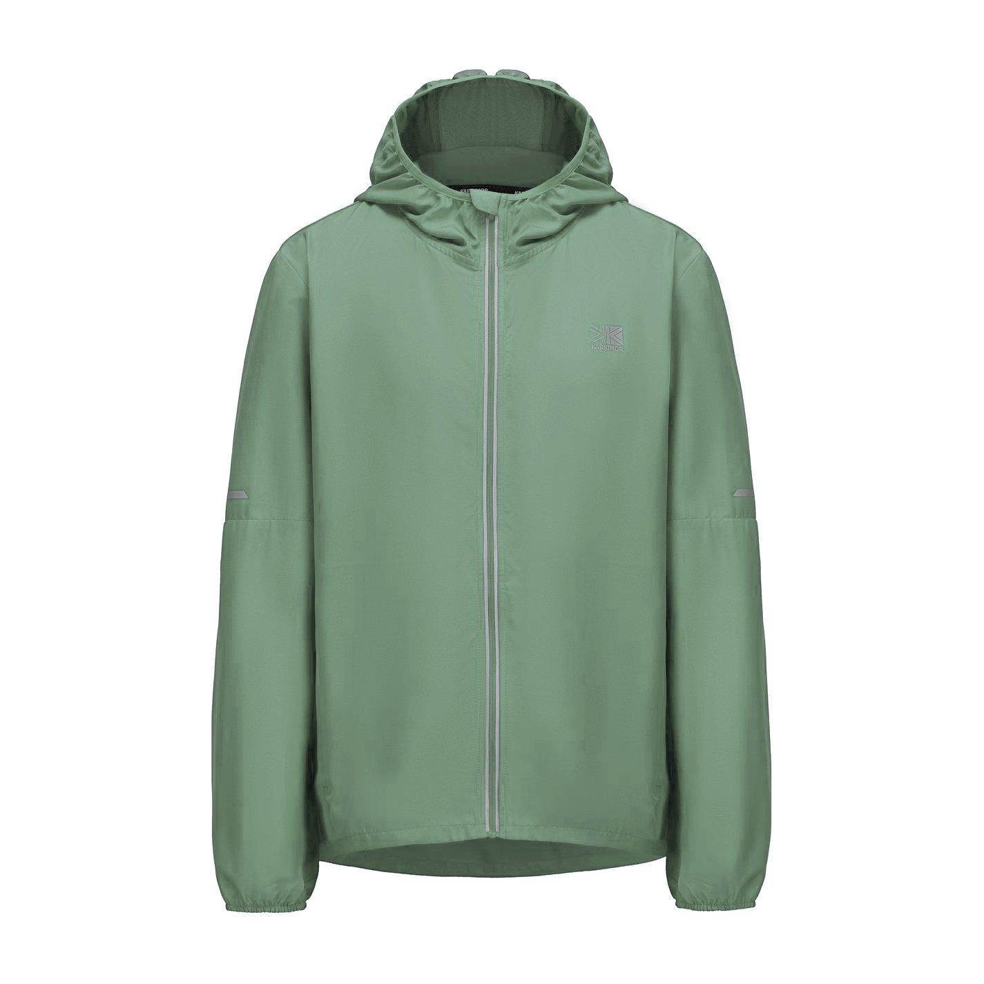 Karrimor Men's Water Resistant Hooded Long Sleeve Performance Running Jacket - Granite Green - L