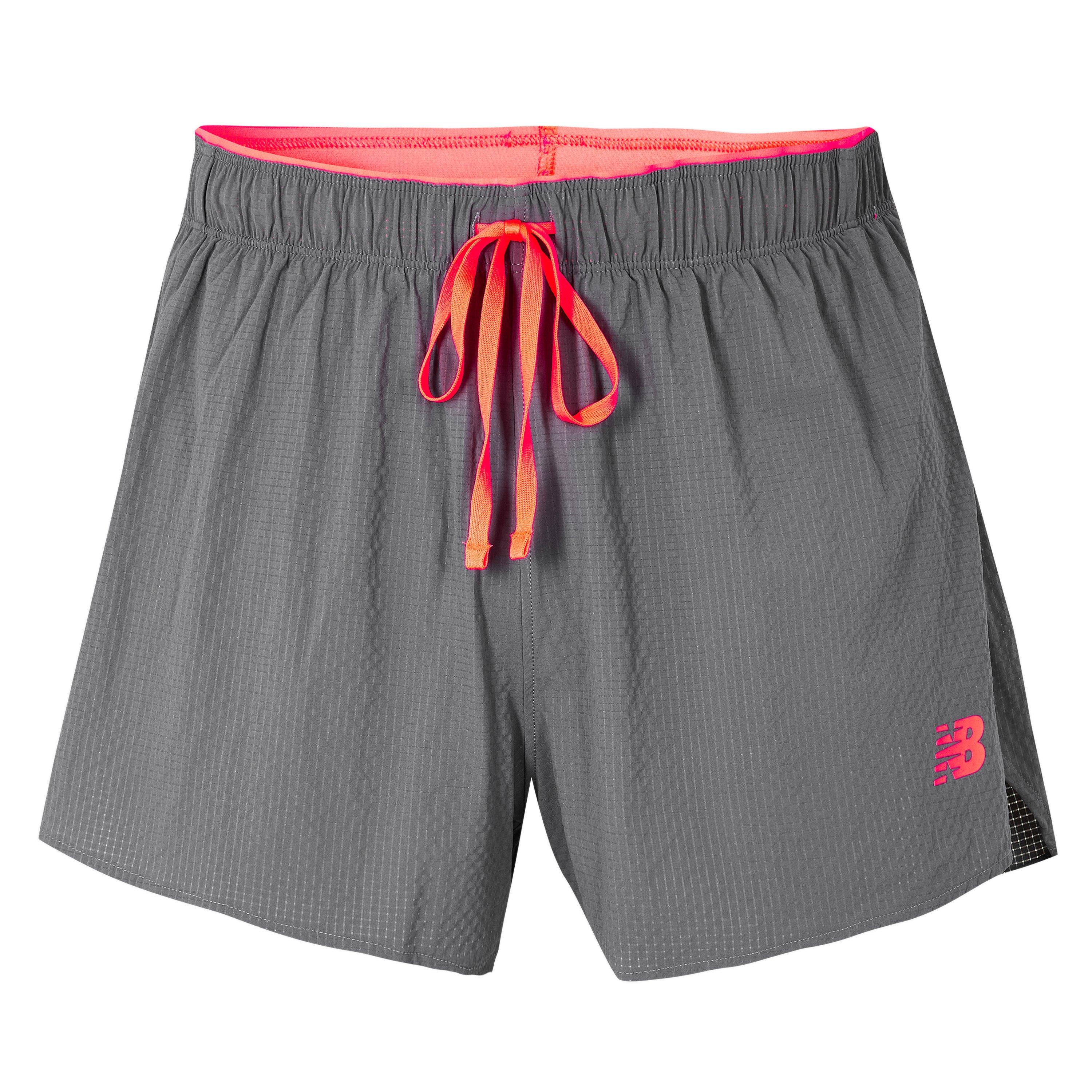 Grey/Red - New Balance - Men's Performance Running Shorts - 1