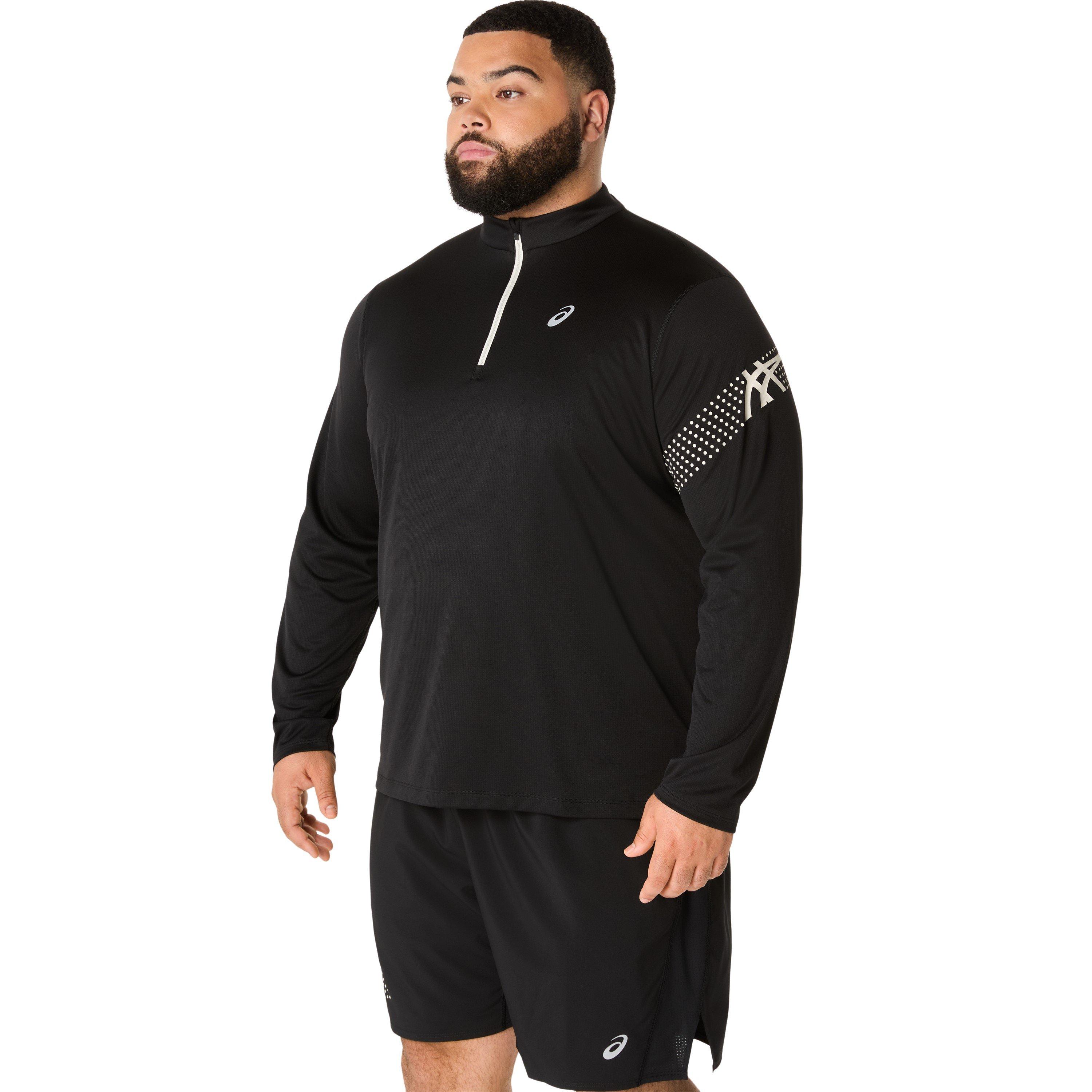 Preto - Asics - Icon Ls 1/2 Zip Running Top Mens - 3