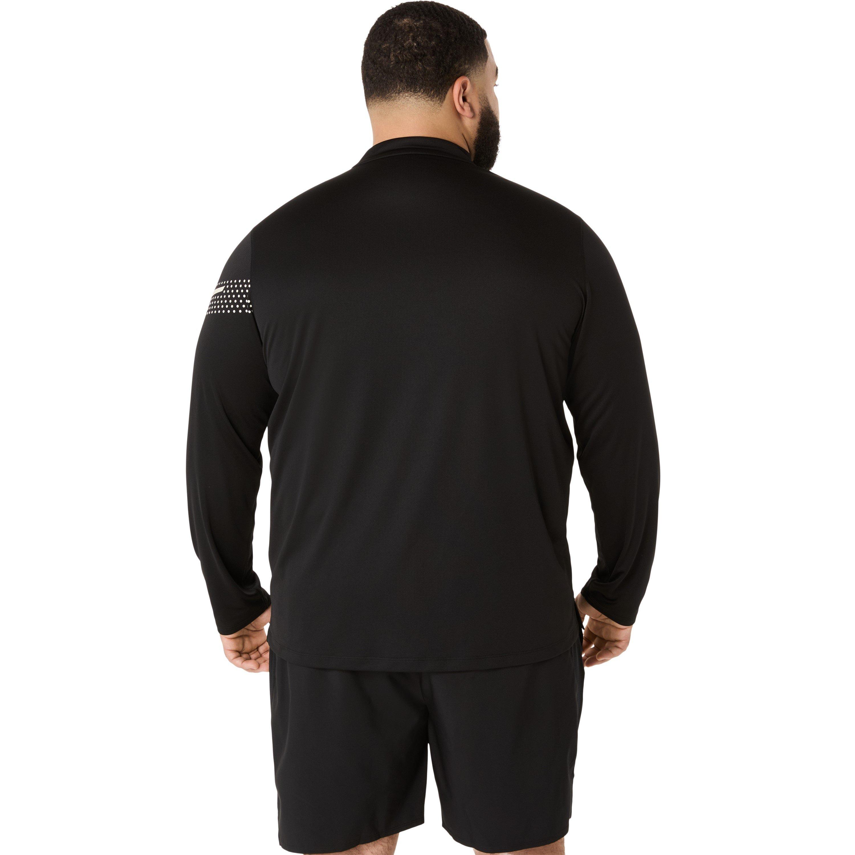 Preto - Asics - Icon Ls 1/2 Zip Running Top Mens - 4