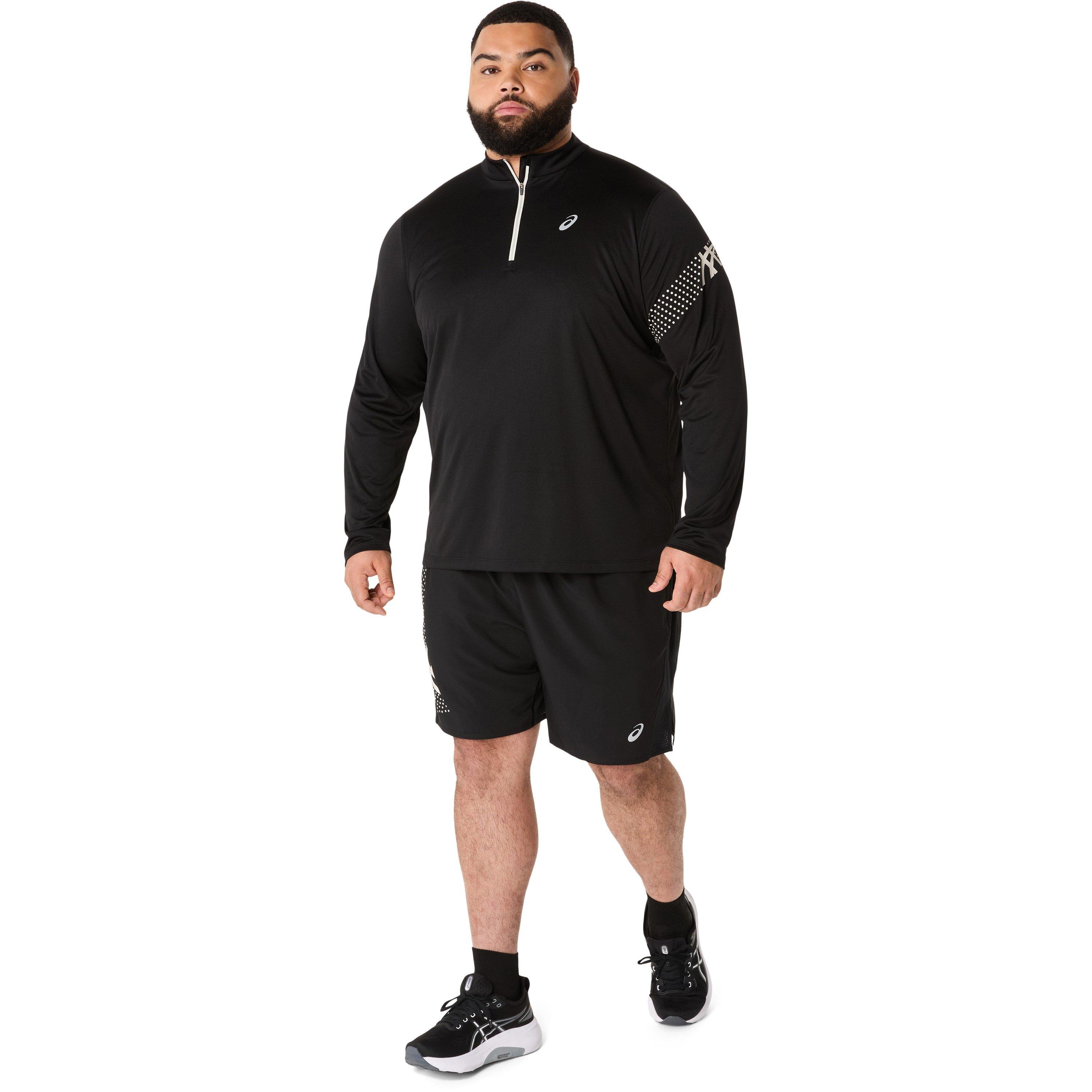 Preto - Asics - Icon Ls 1/2 Zip Running Top Mens - 6