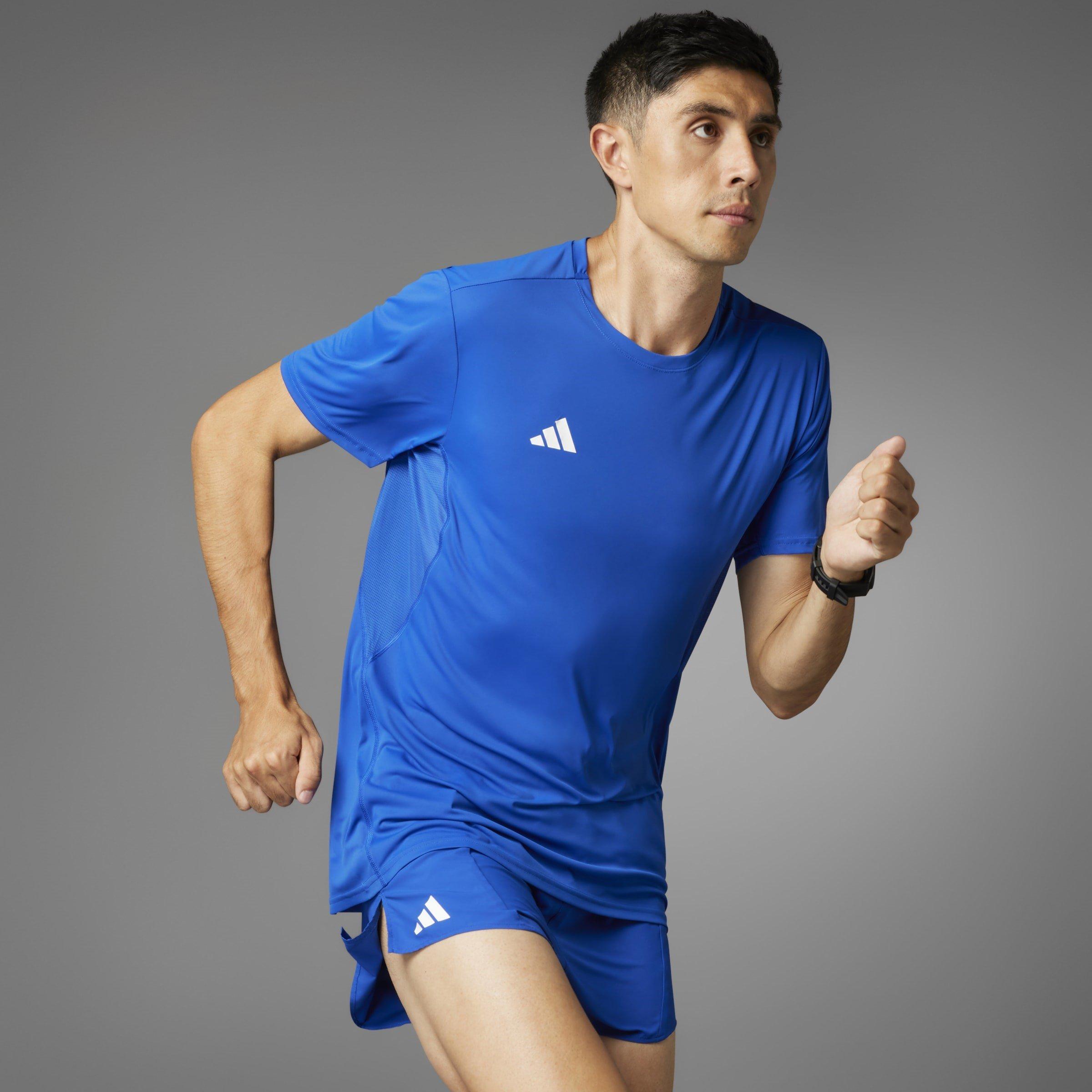 BLAU - adidas - Adizero Essentials Running T-Shirt Mens - 9