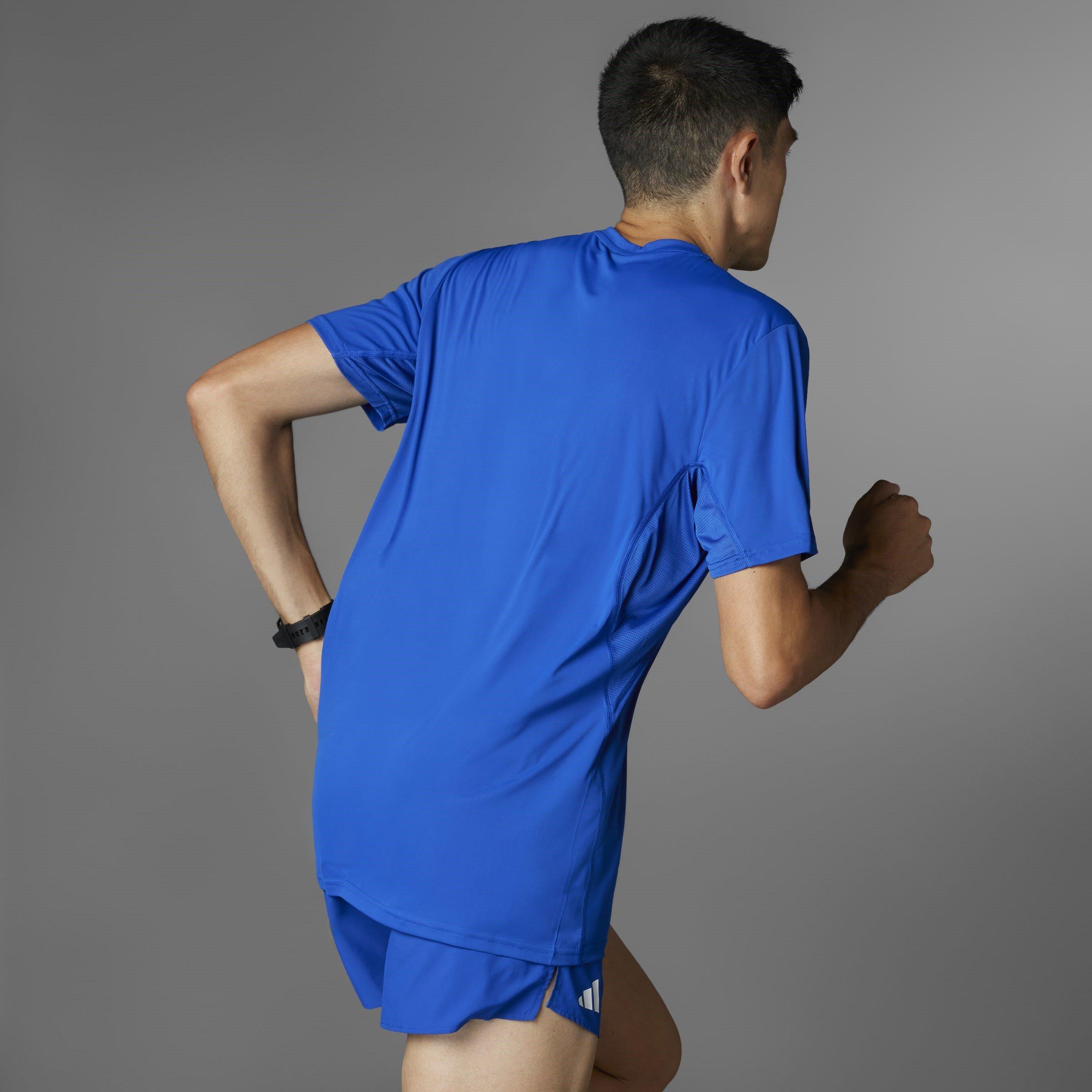 BLAU - adidas - Adizero Essentials Running T-Shirt Mens - 10