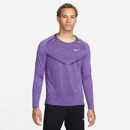 Nike Dri-fit Techknit Long Sleeve Running T Shirt Mens