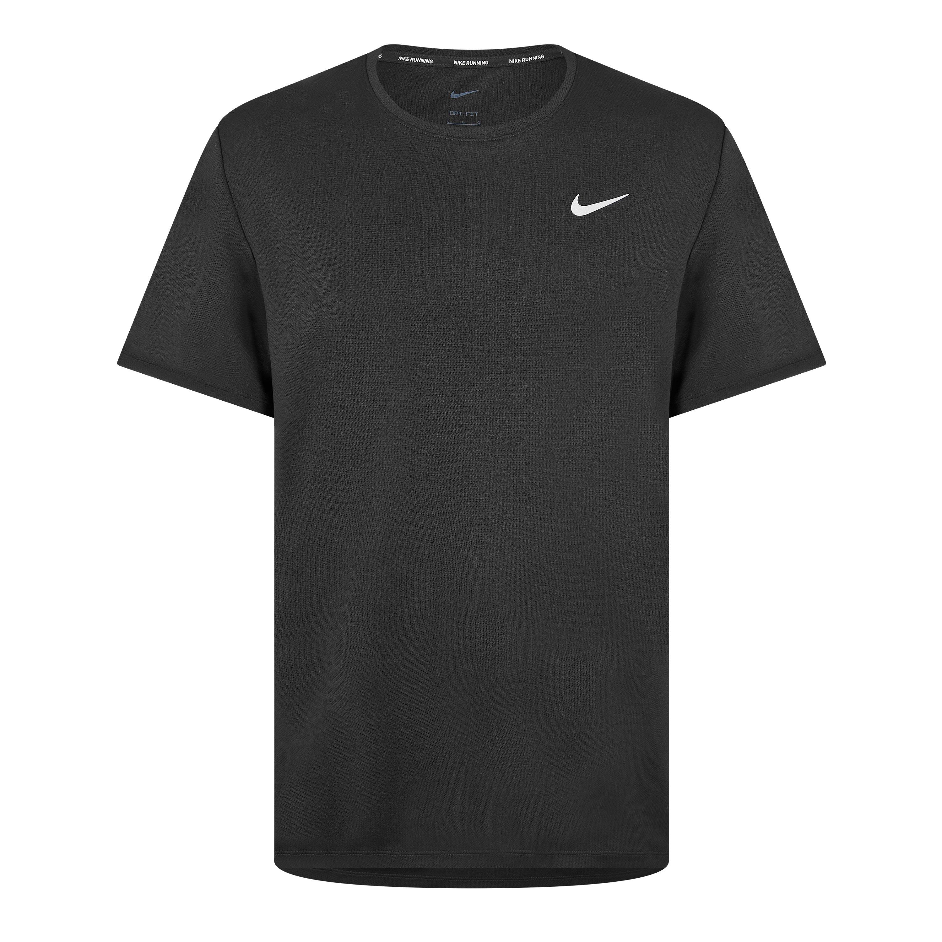 Crni reflektirajući - Nike - Men's Miler Short Sleeve Performance Running T-Shirt - 1