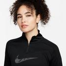Negro/Gris Fresco - Nike - Dri-FIT Swoosh Women's 1/4-Zip Running Top - 3