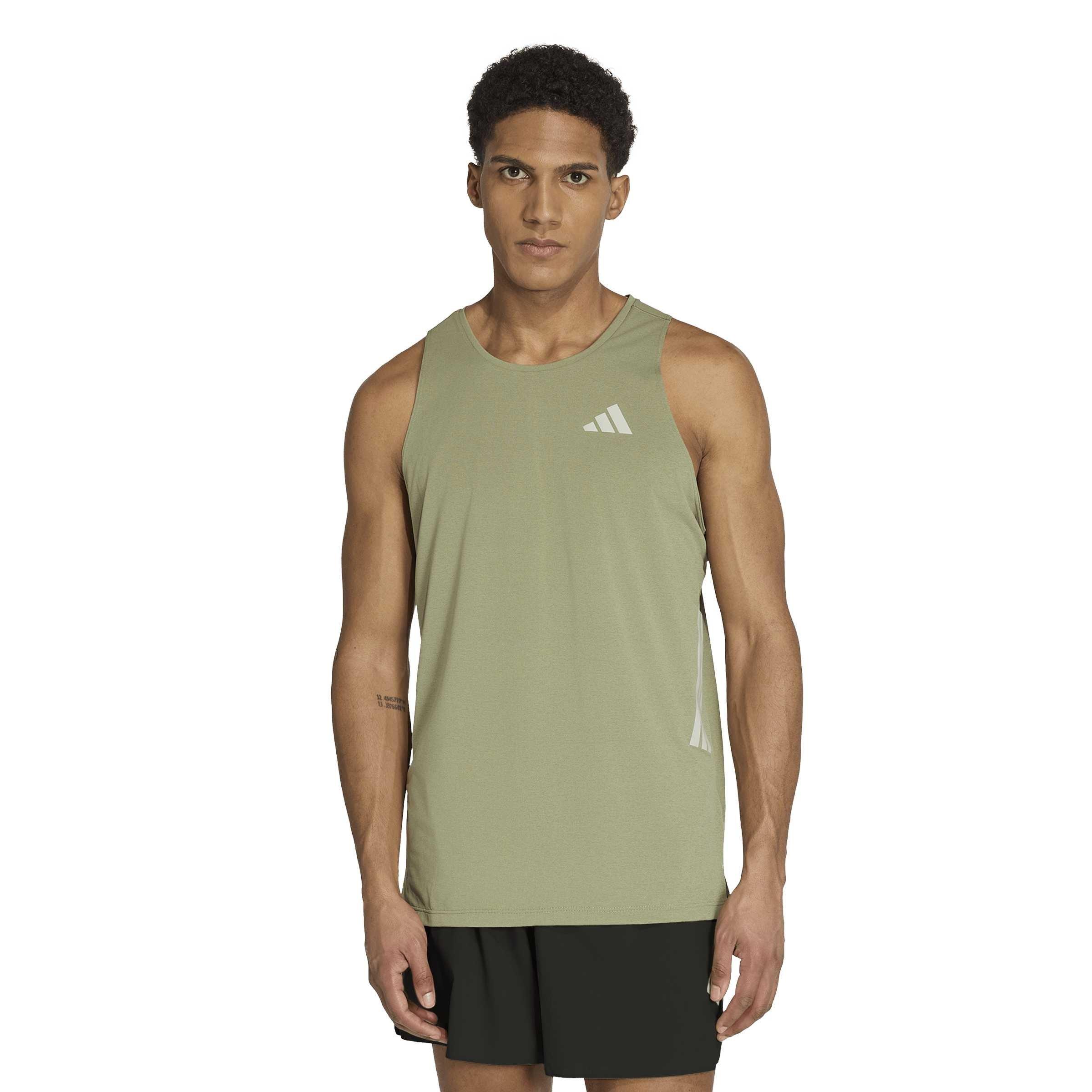 Tent Green - adidas - Men's Performance Running Vest - 2