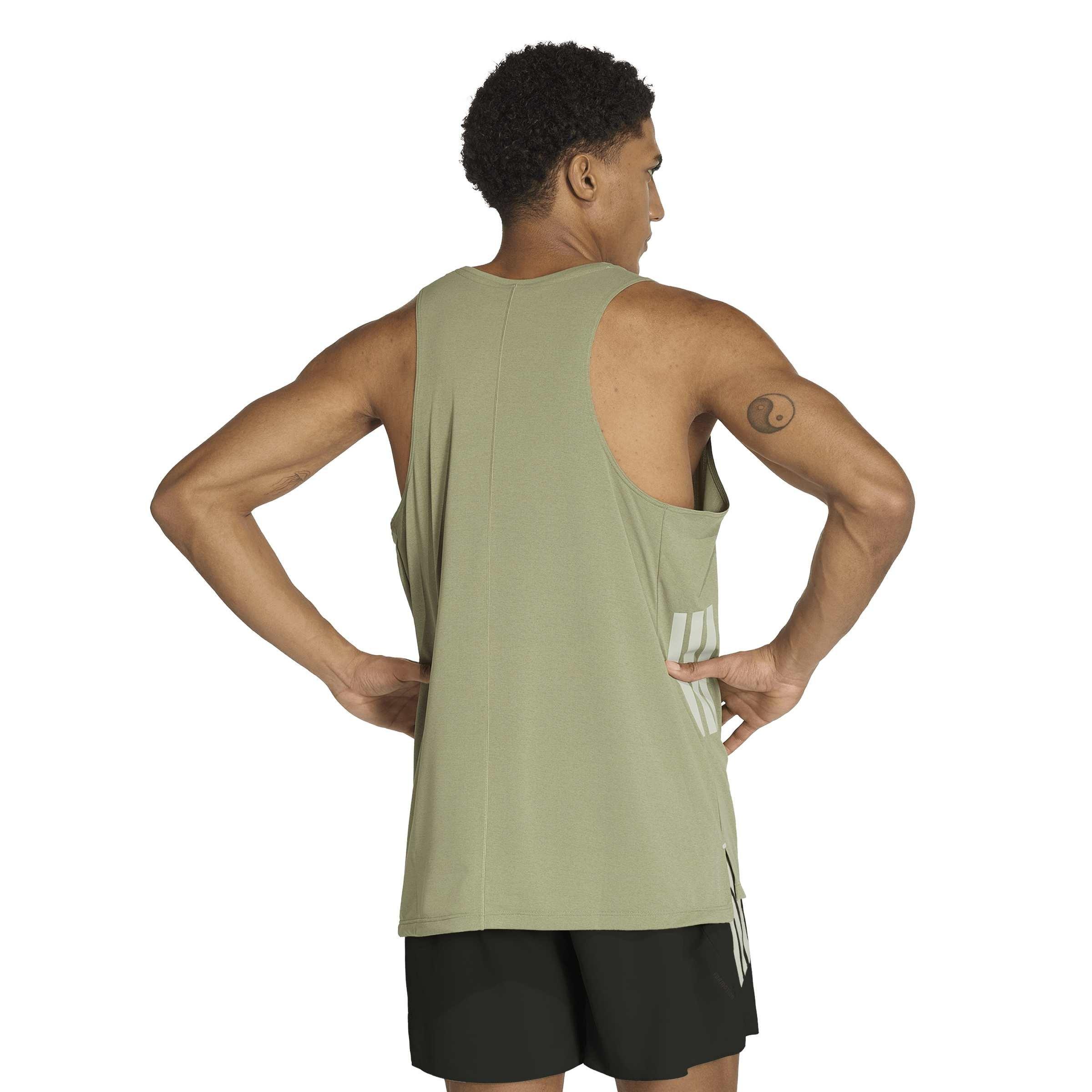 Tent Green - adidas - Men's Performance Running Vest - 3