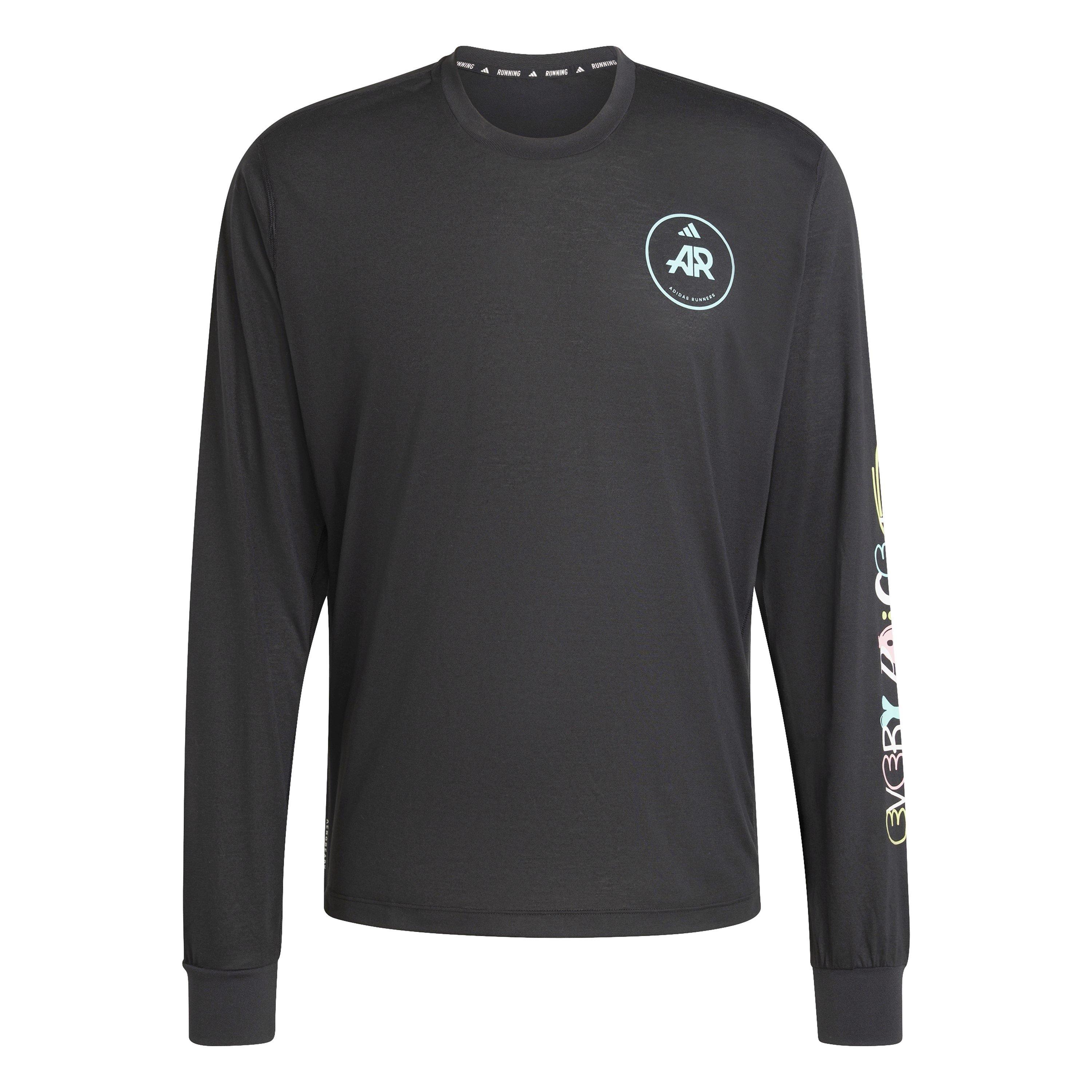 Adidas Men's Otr Ar Long Sleeve Performance Running Top - Black - 2XS