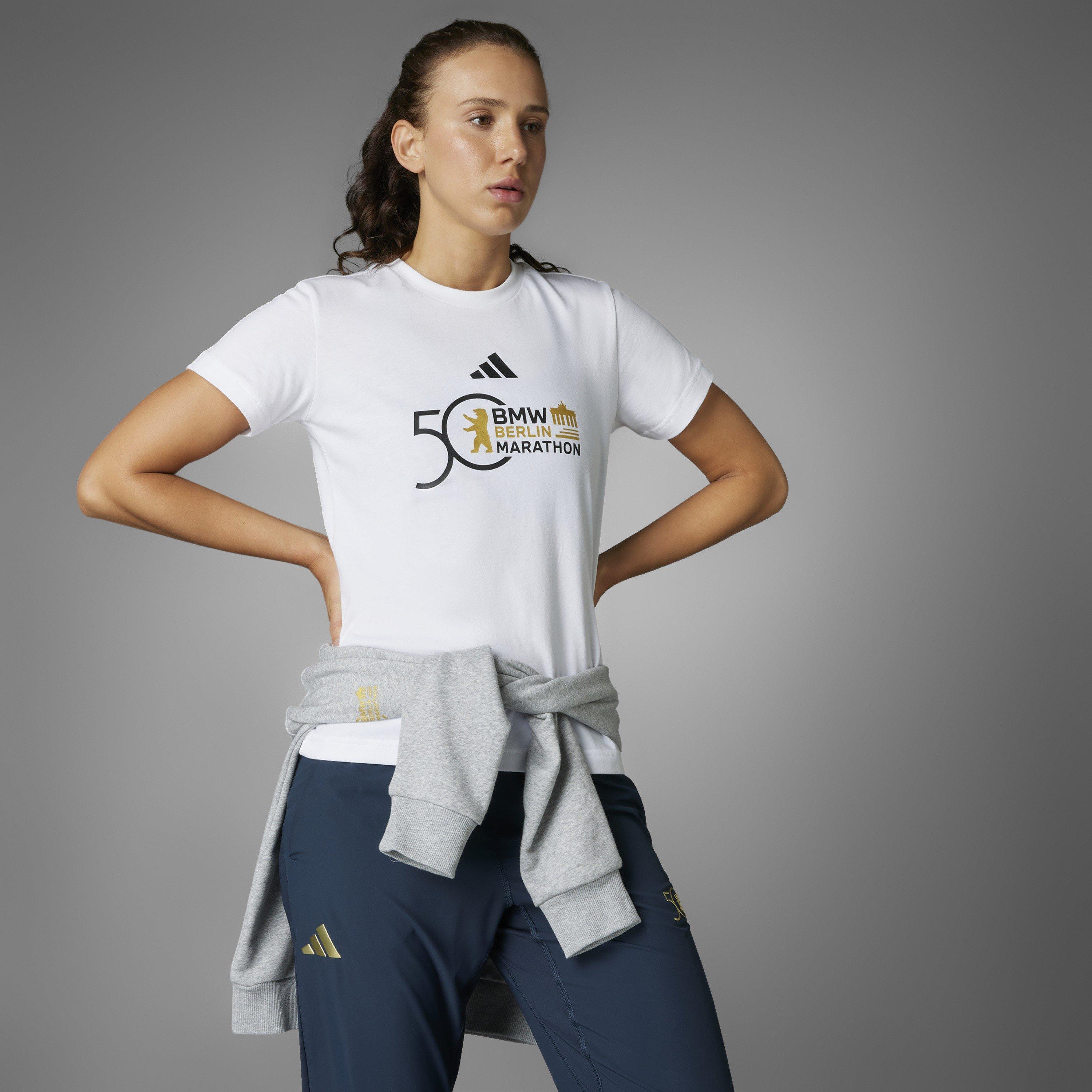 Weiß - adidas - Ber24 Logo Short Sleeve Performance Running Top - 13