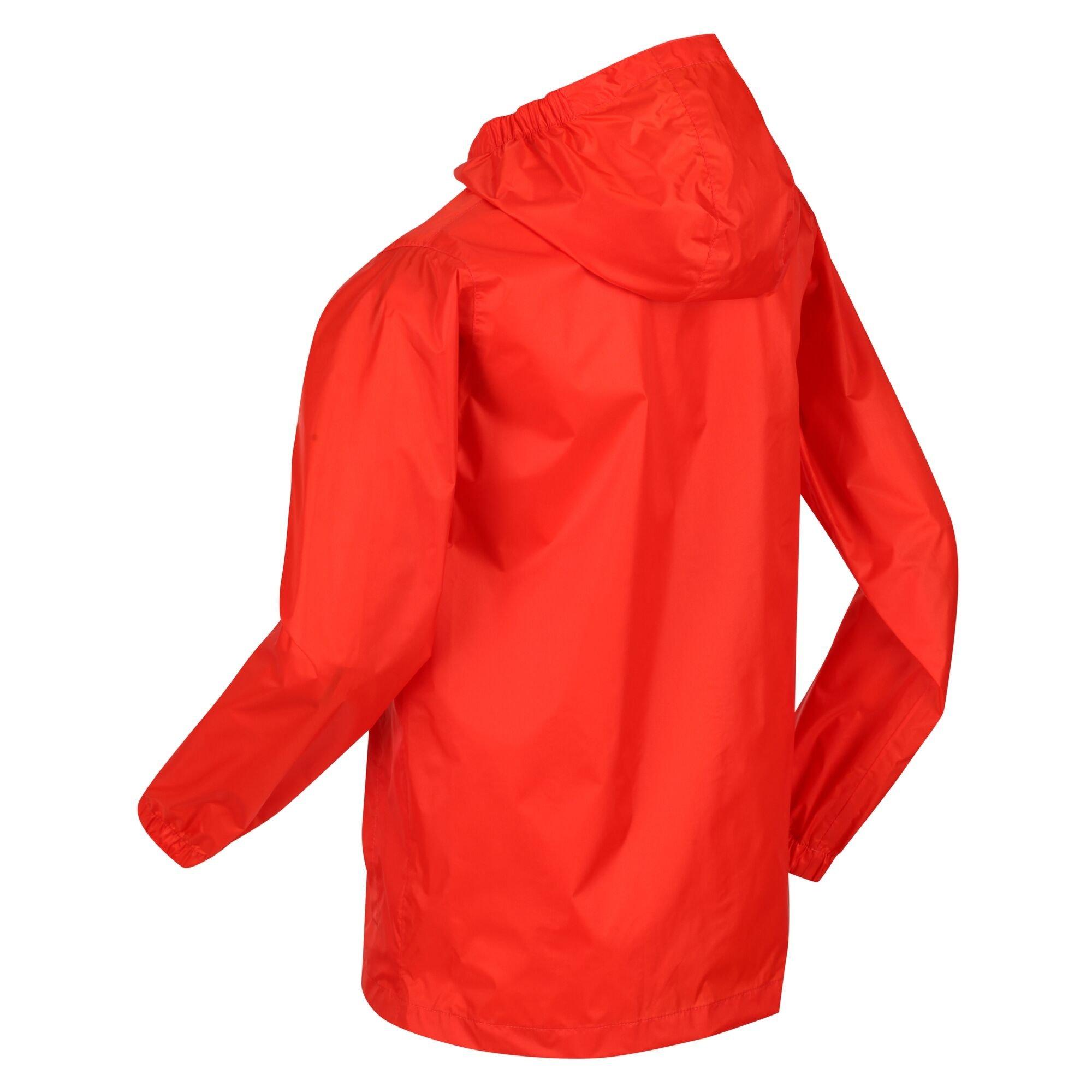 Amber Glow - Regatta - Unisex Kids Pack It Hooded Long Sleeve Waterproof Jacket - 3