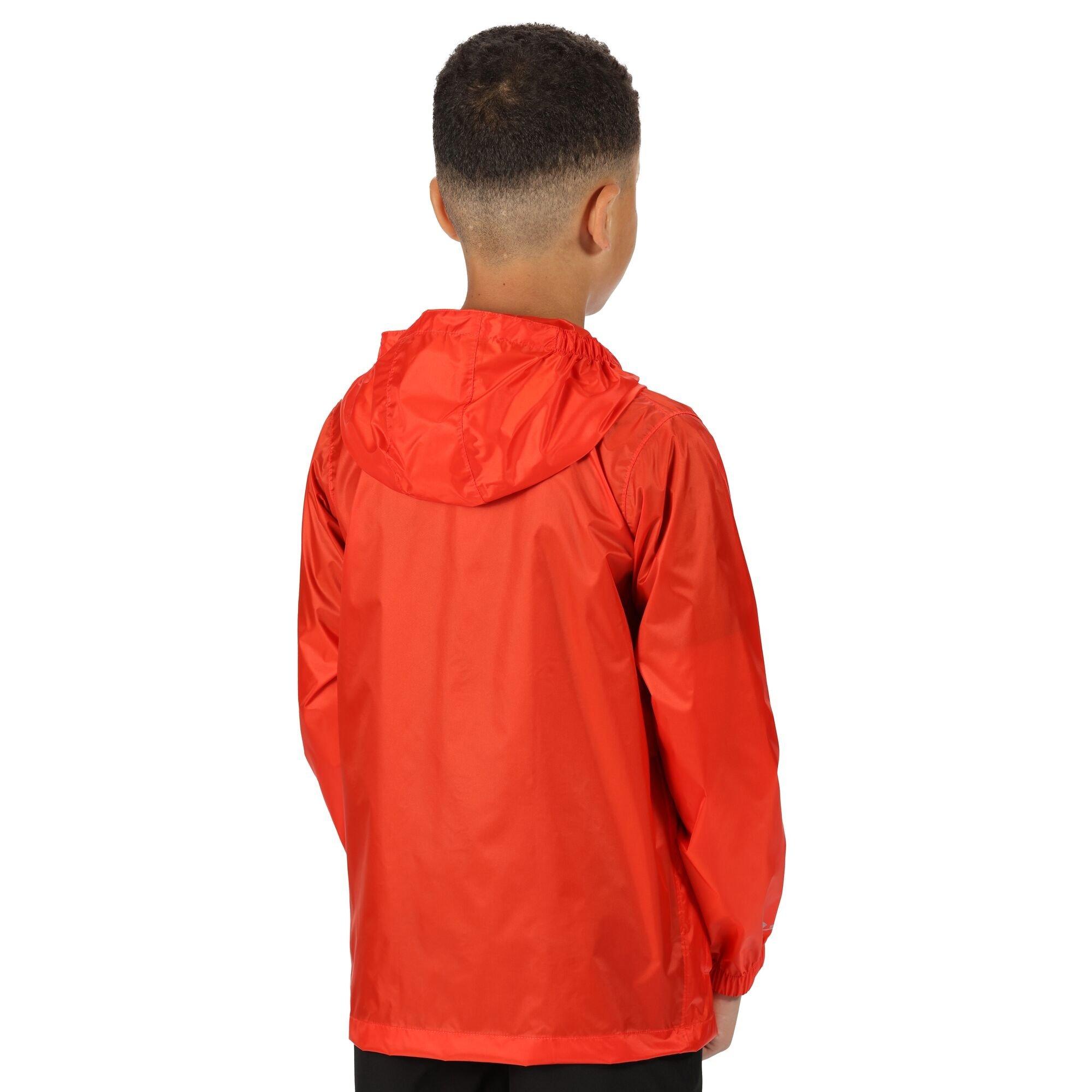 Amber Glow - Regatta - Unisex Kids Pack It Hooded Long Sleeve Waterproof Jacket - 4