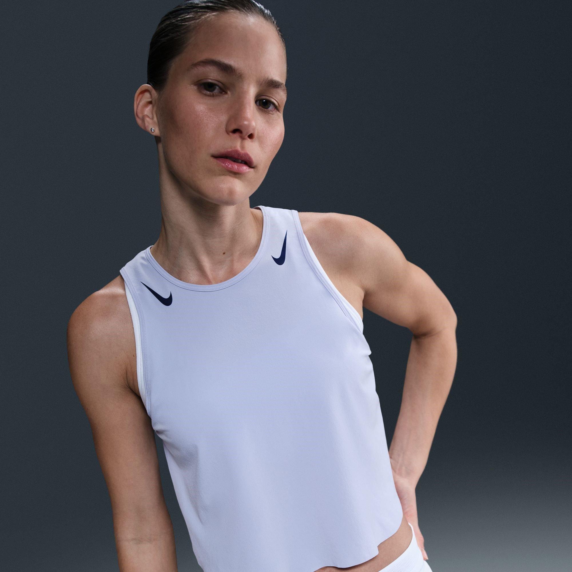Fantasma/Vazio Azul - Nike - AeroSwift Women's Dri-FIT ADV Running Crop Tank Top - 6
