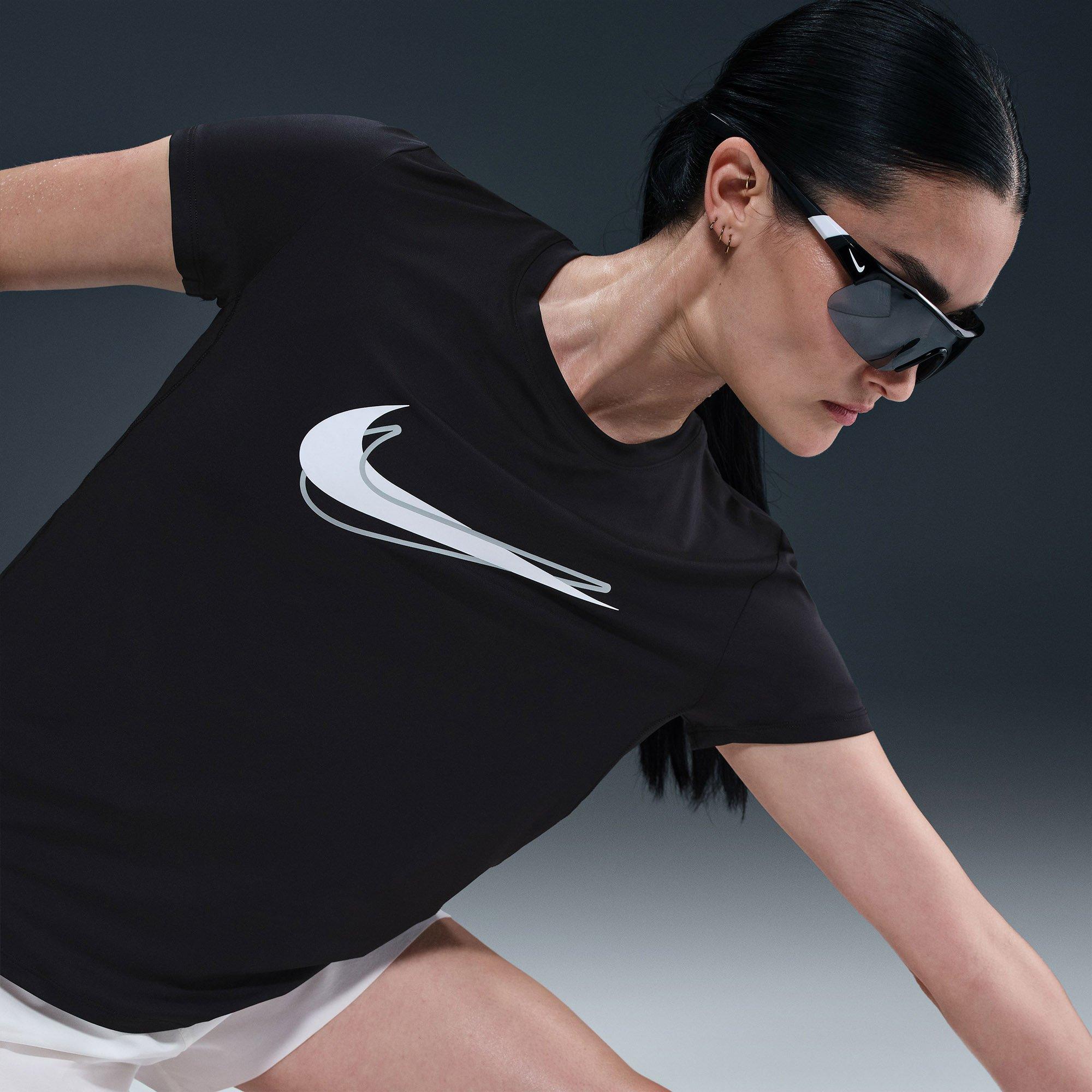 Black - Nike - One Swoosh Womens Dri-FIT Running T-Shirt - 3