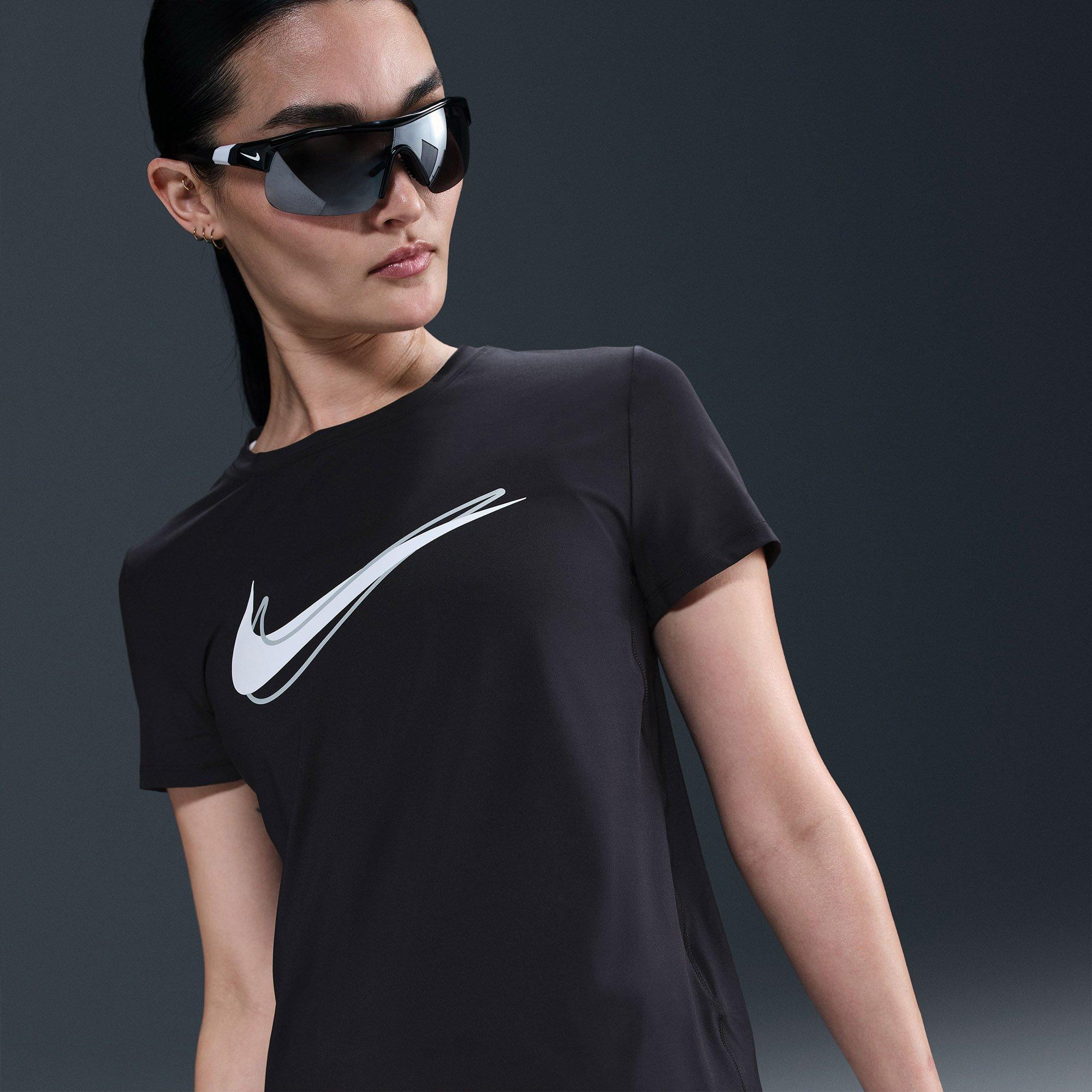 Black - Nike - One Swoosh Womens Dri-FIT Running T-Shirt - 4