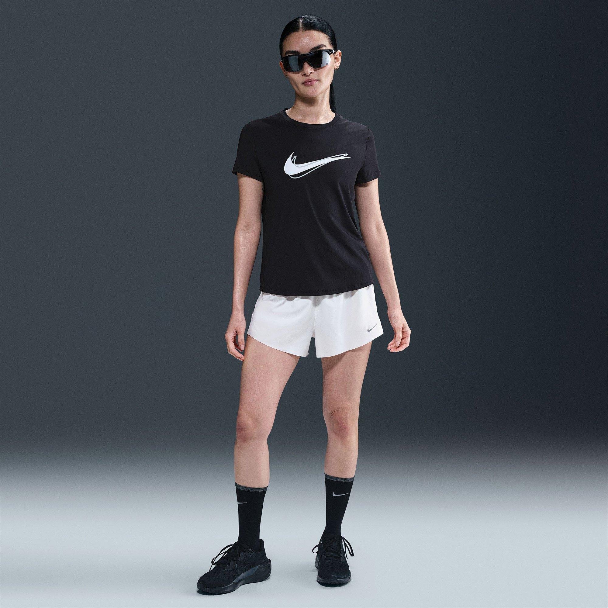 Black - Nike - One Swoosh Womens Dri-FIT Running T-Shirt - 6