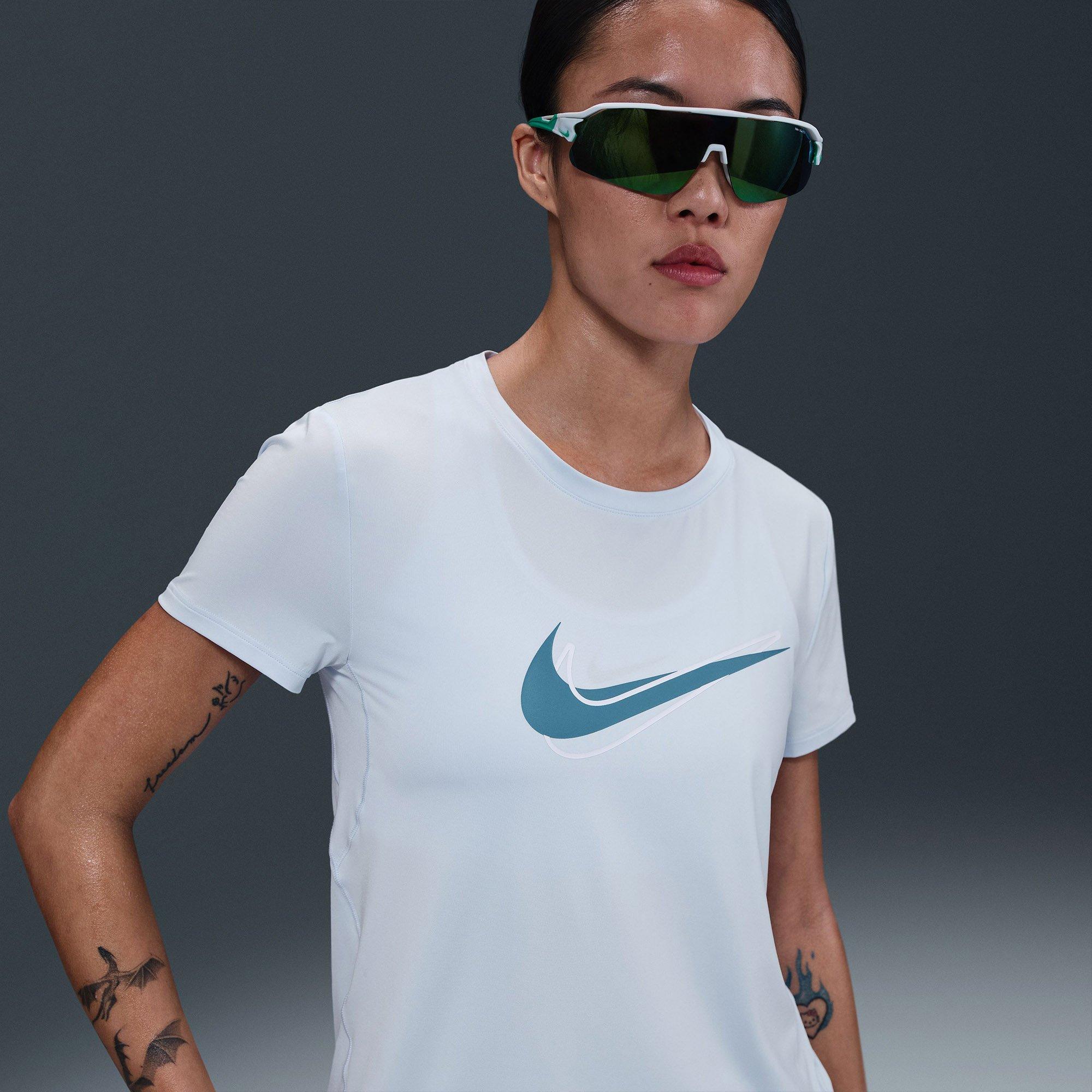 Blue Tint - Nike - One Swoosh Womens Dri-FIT Running T-Shirt - 4