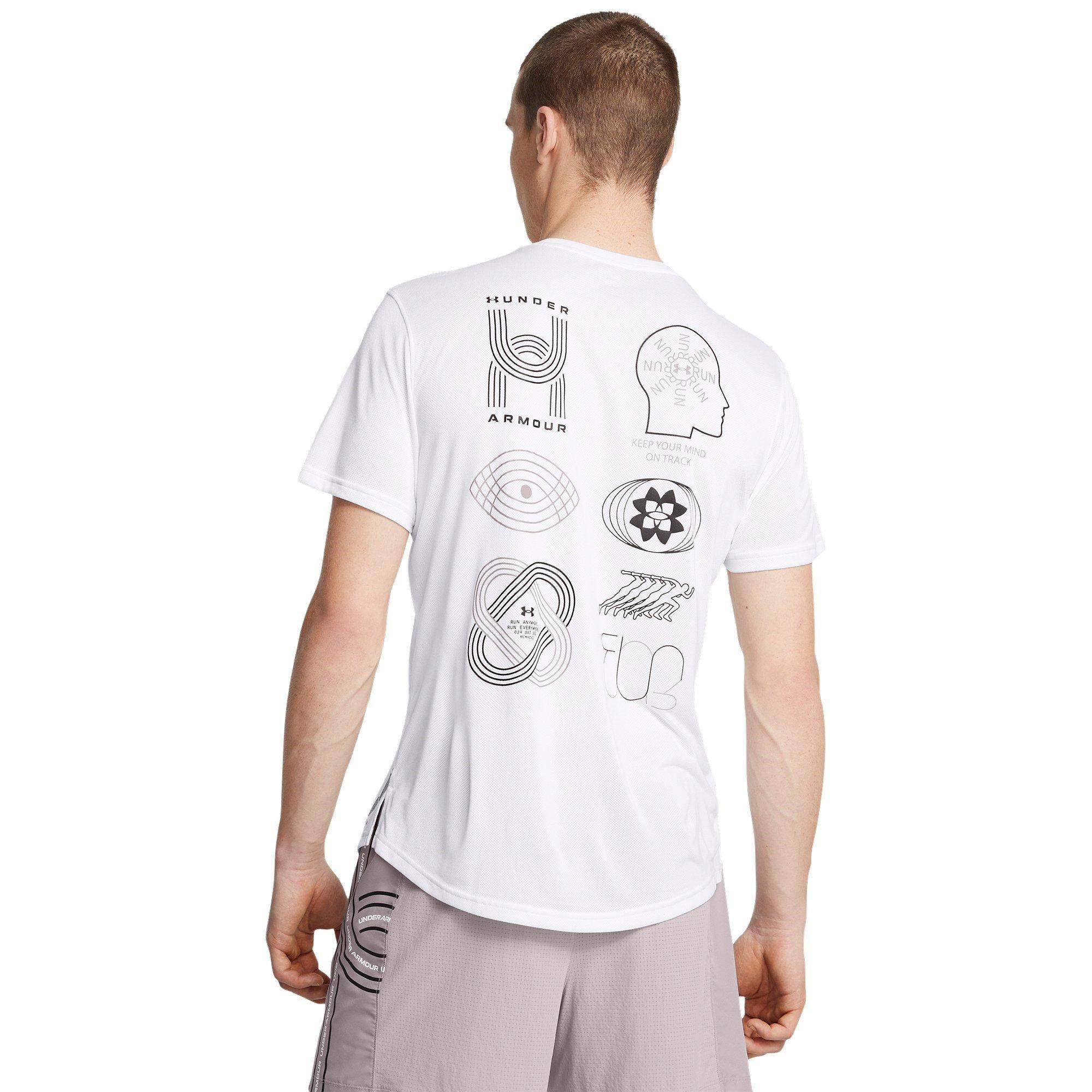 Blanc - Under Armour - Men's Run Anywhere Short-Sleeve Performance Top - 4