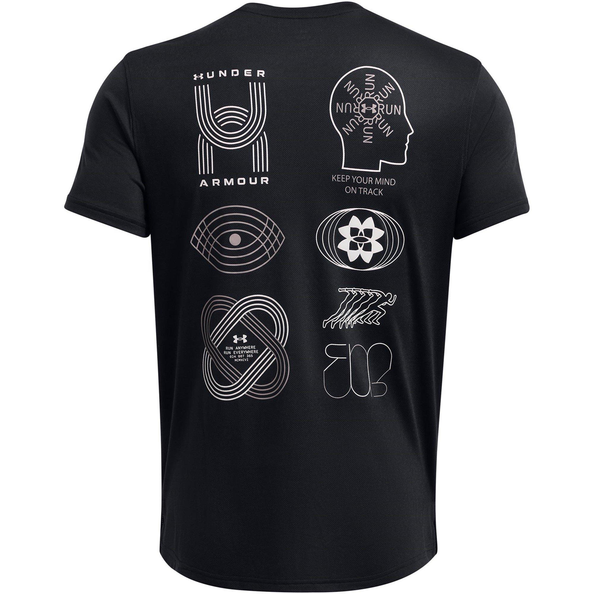 Crna - Under Armour - Run Anywhere Short-Sleeve Performance Top - 4