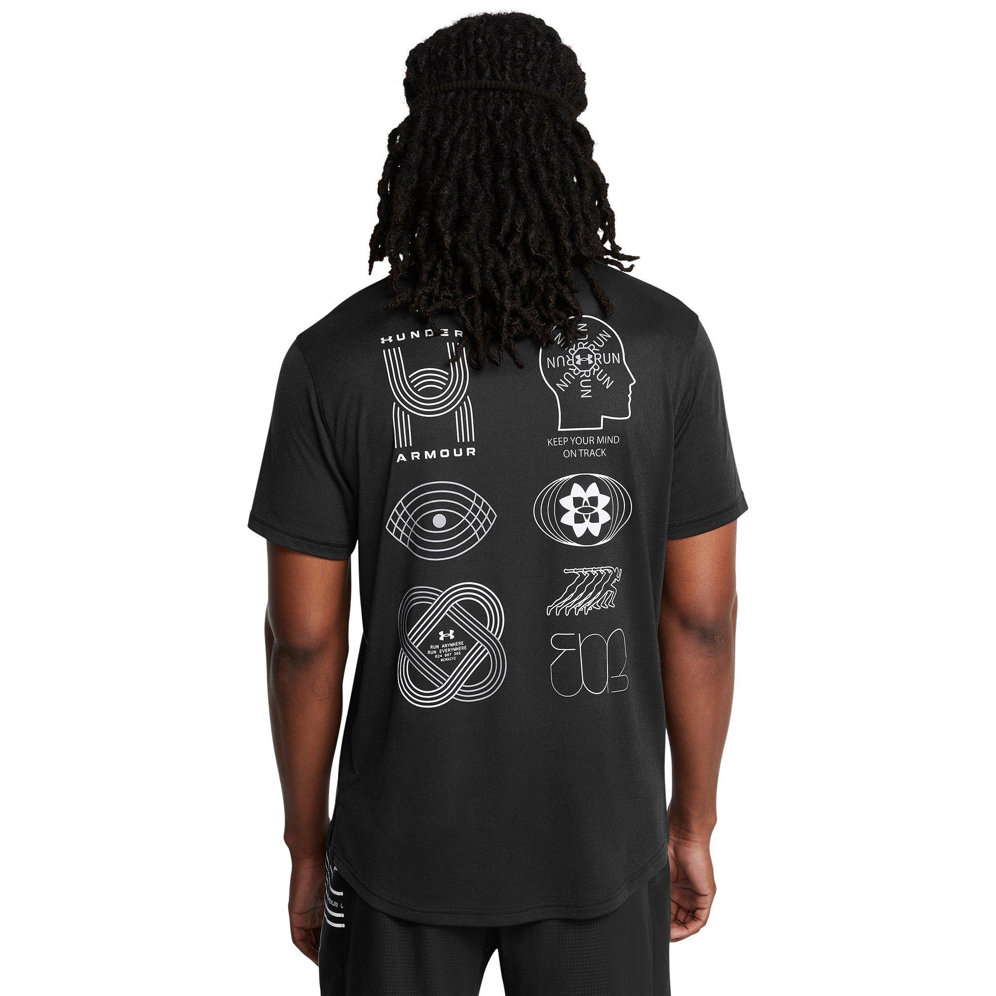 Crna - Under Armour - Run Anywhere Short-Sleeve Performance Top - 3