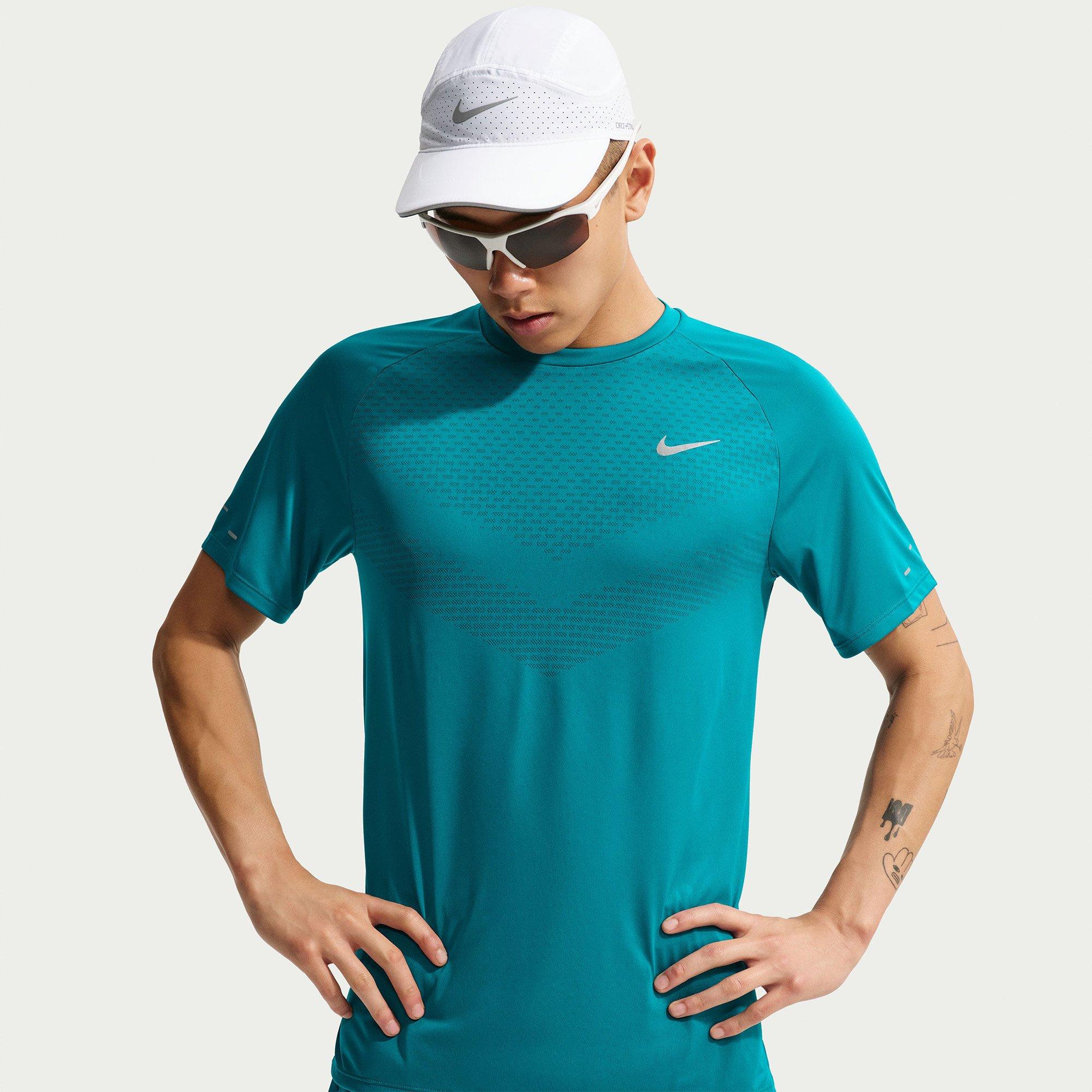 Spruce/Silver - Nike - Stride Mens Dri-FIT ADV Running T-Shirt - 2