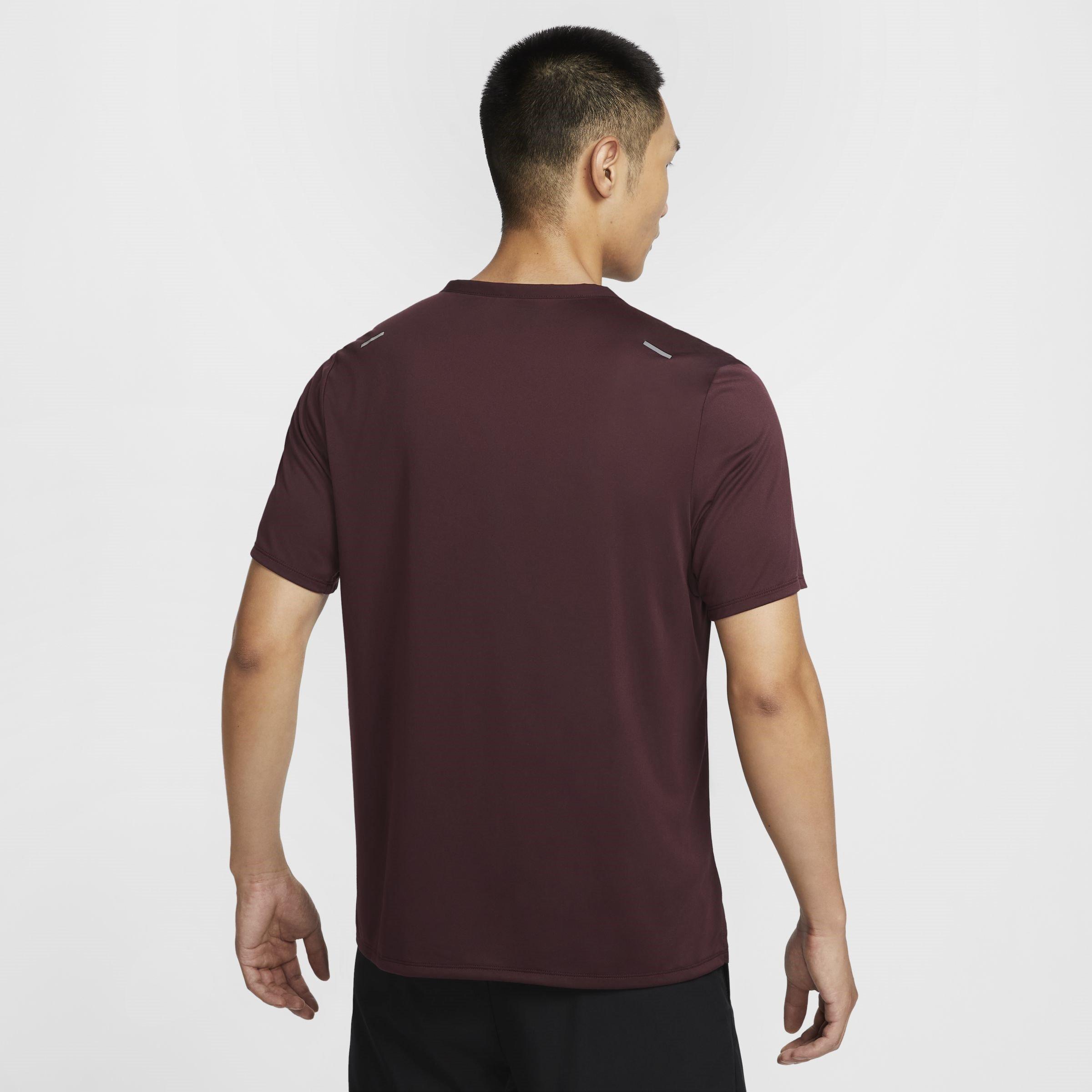 Burgundy/Silver - Nike - Dri FIT Rise 365 Mens Running T Shirt - 2