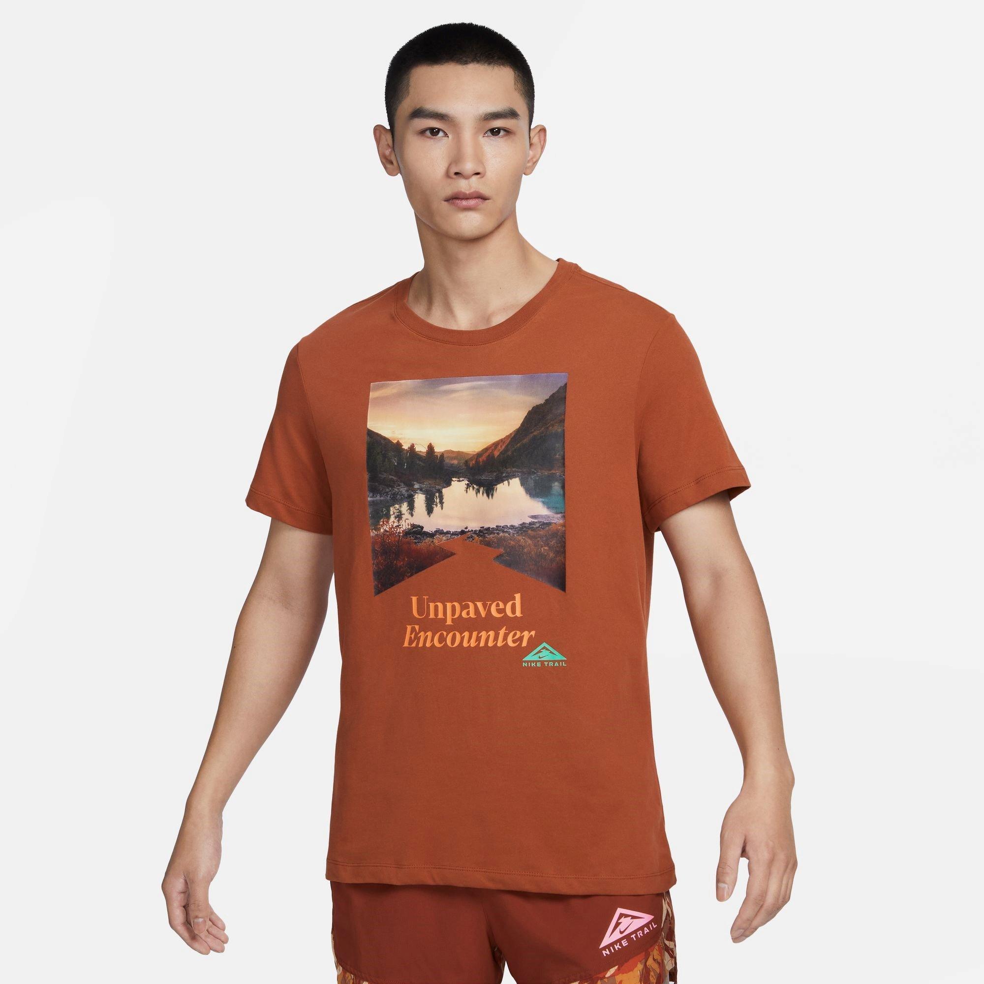 Dark Russet - Nike - Trail Dri FIT Mens Performance T Shirt - 1