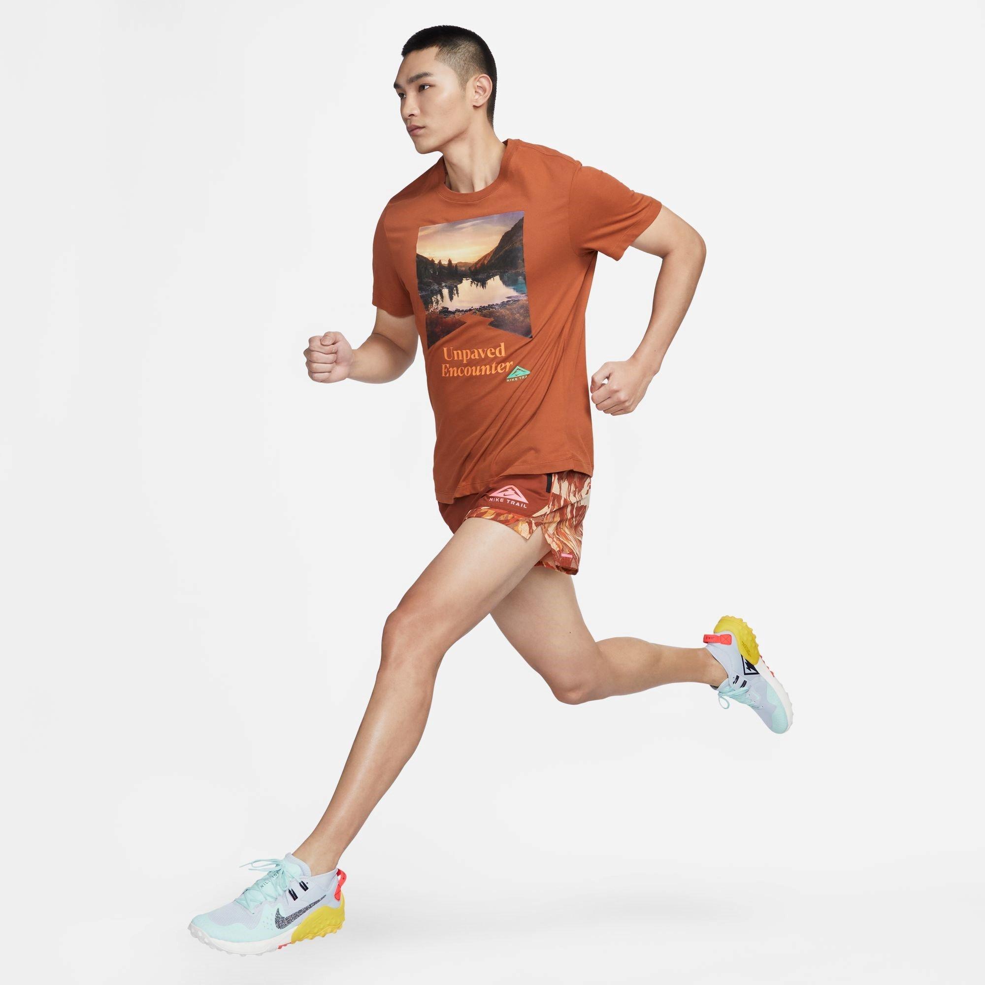 Dark Russet - Nike - Trail Dri FIT Mens Performance T Shirt - 5