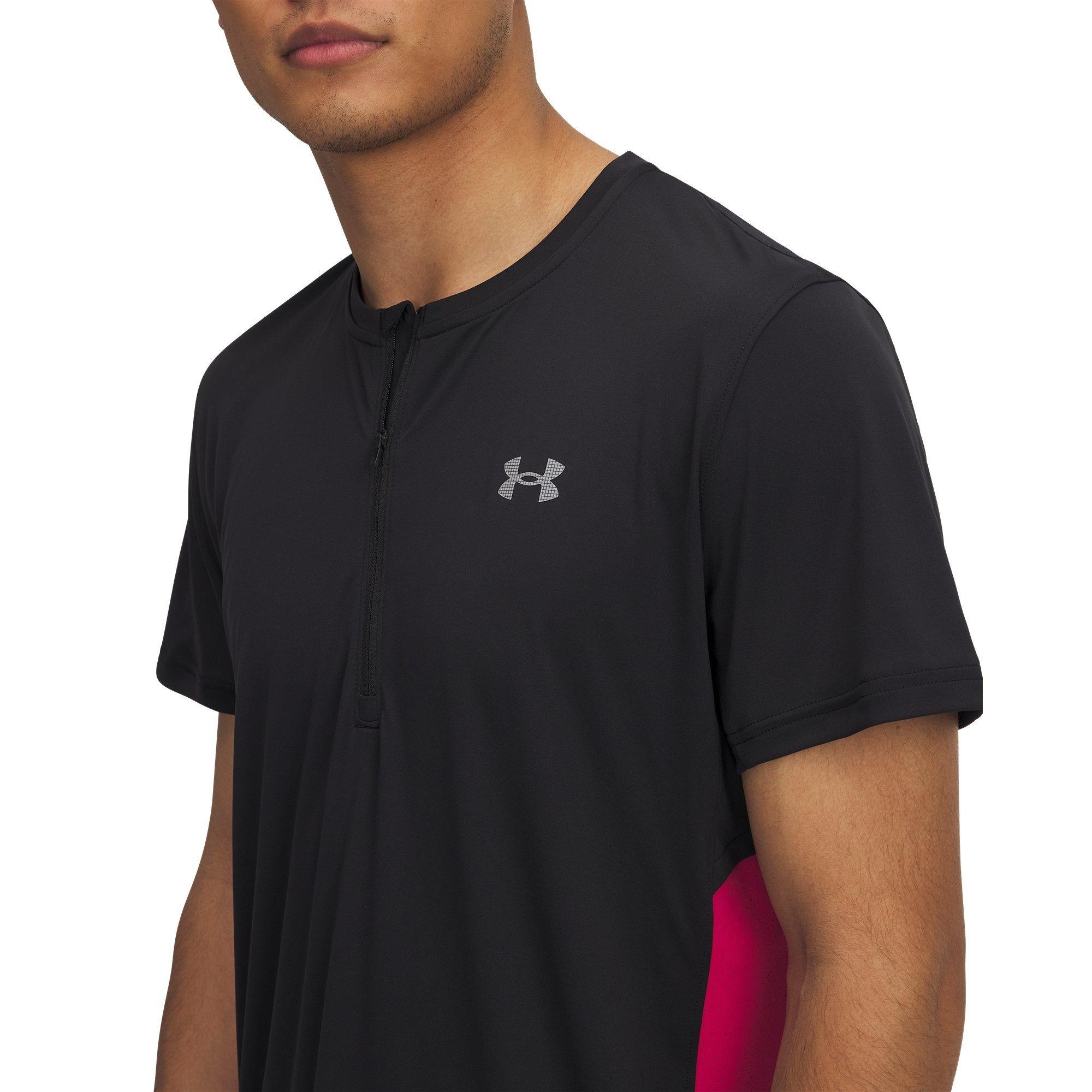 Preto - Under Armour - Men's Trail Run Zipped Short-Sleeve Performance Top - 3