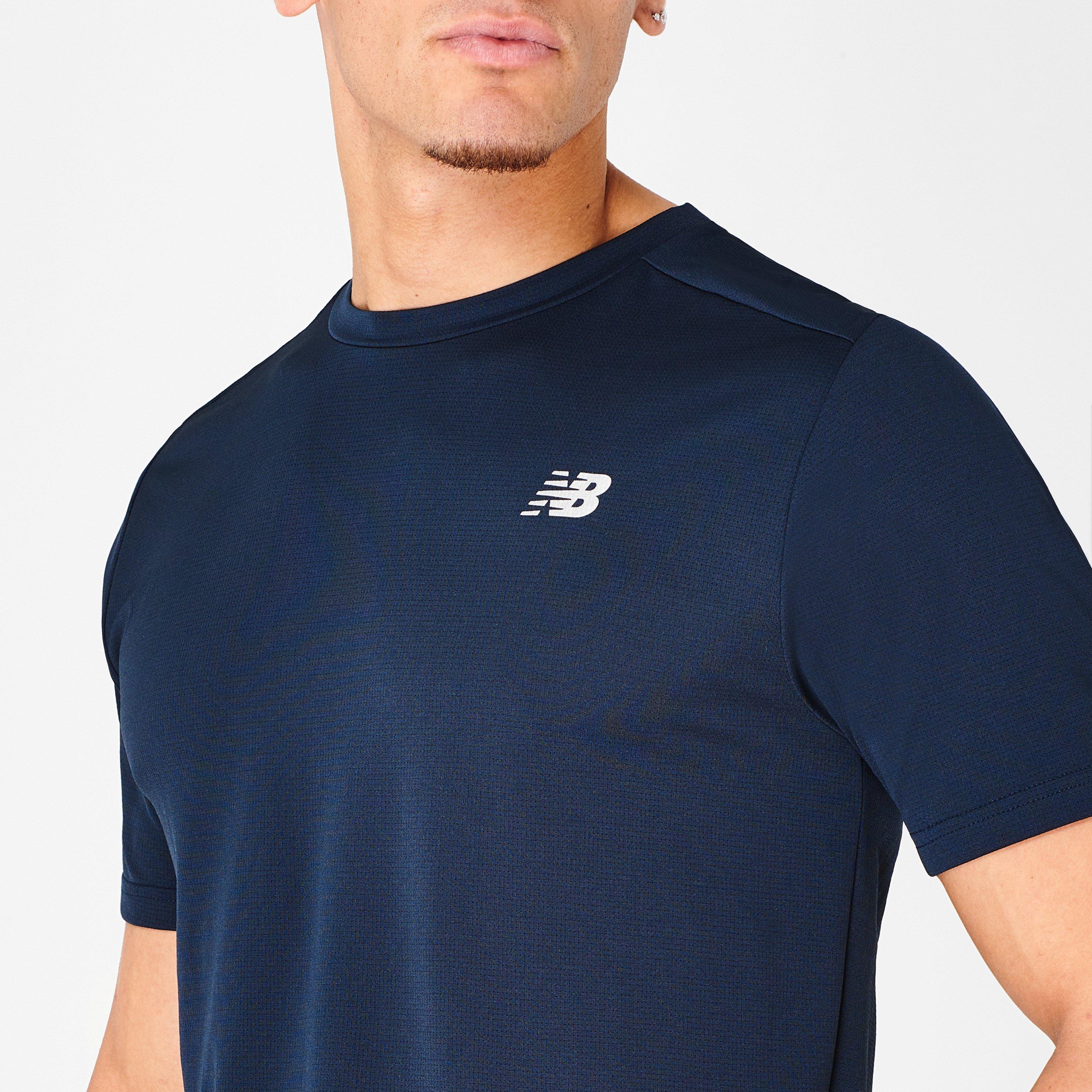 Navy - New Balance - Running T-Shirt Mens - 4