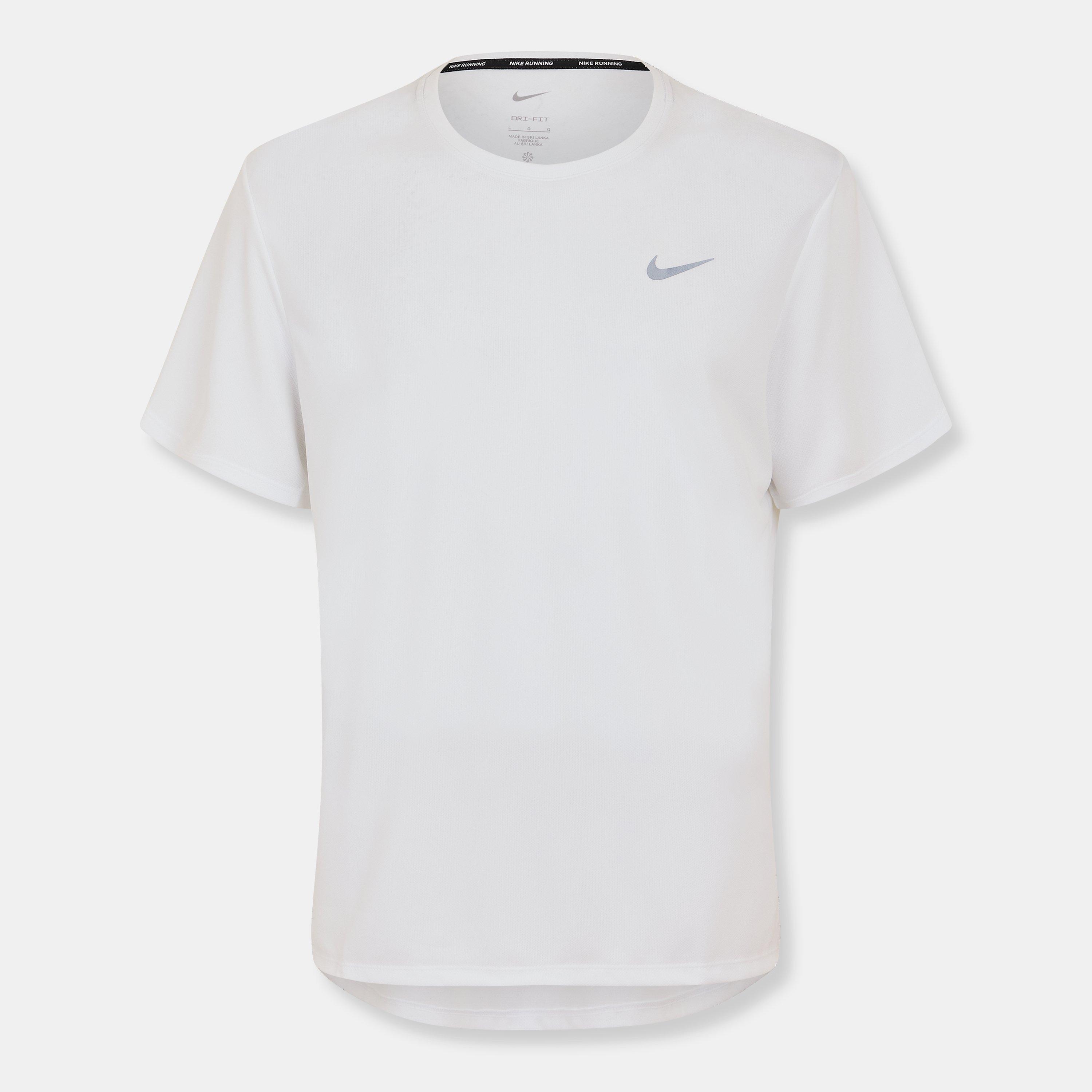 Nike Men's White Drifit Miler Running Top - 2XL