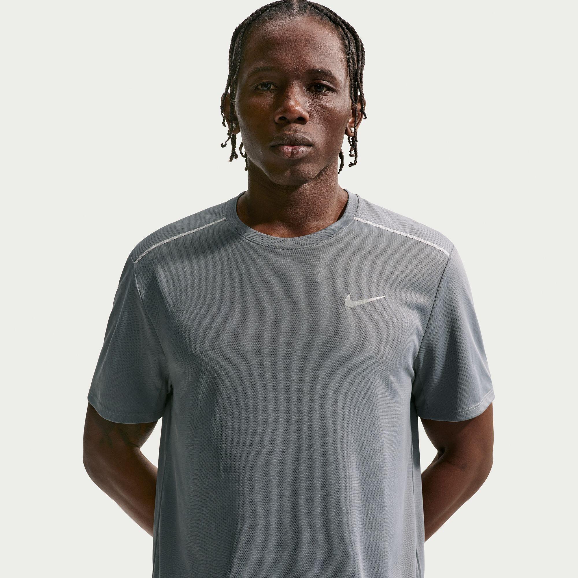 Nike Men's Drifit Miler Running Top - Smoke Grey - M