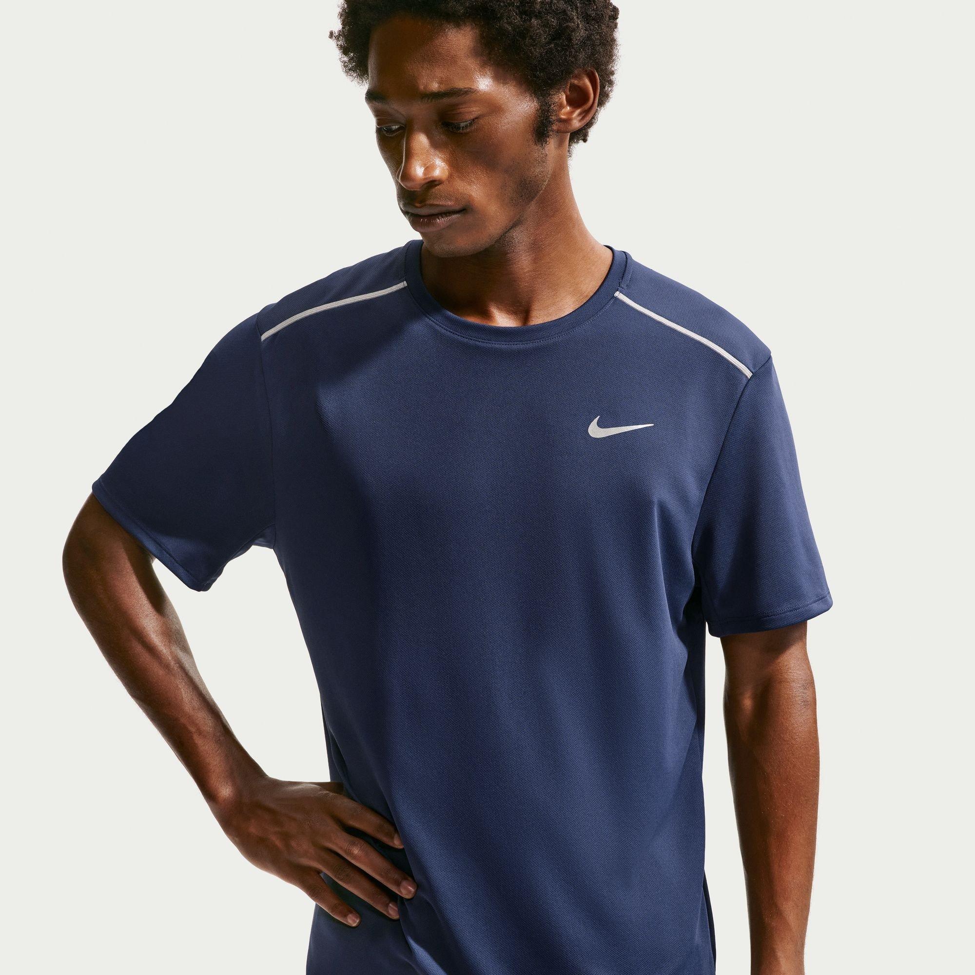 Nike Men's Midnight Navy Drifit Miler Running Top - L