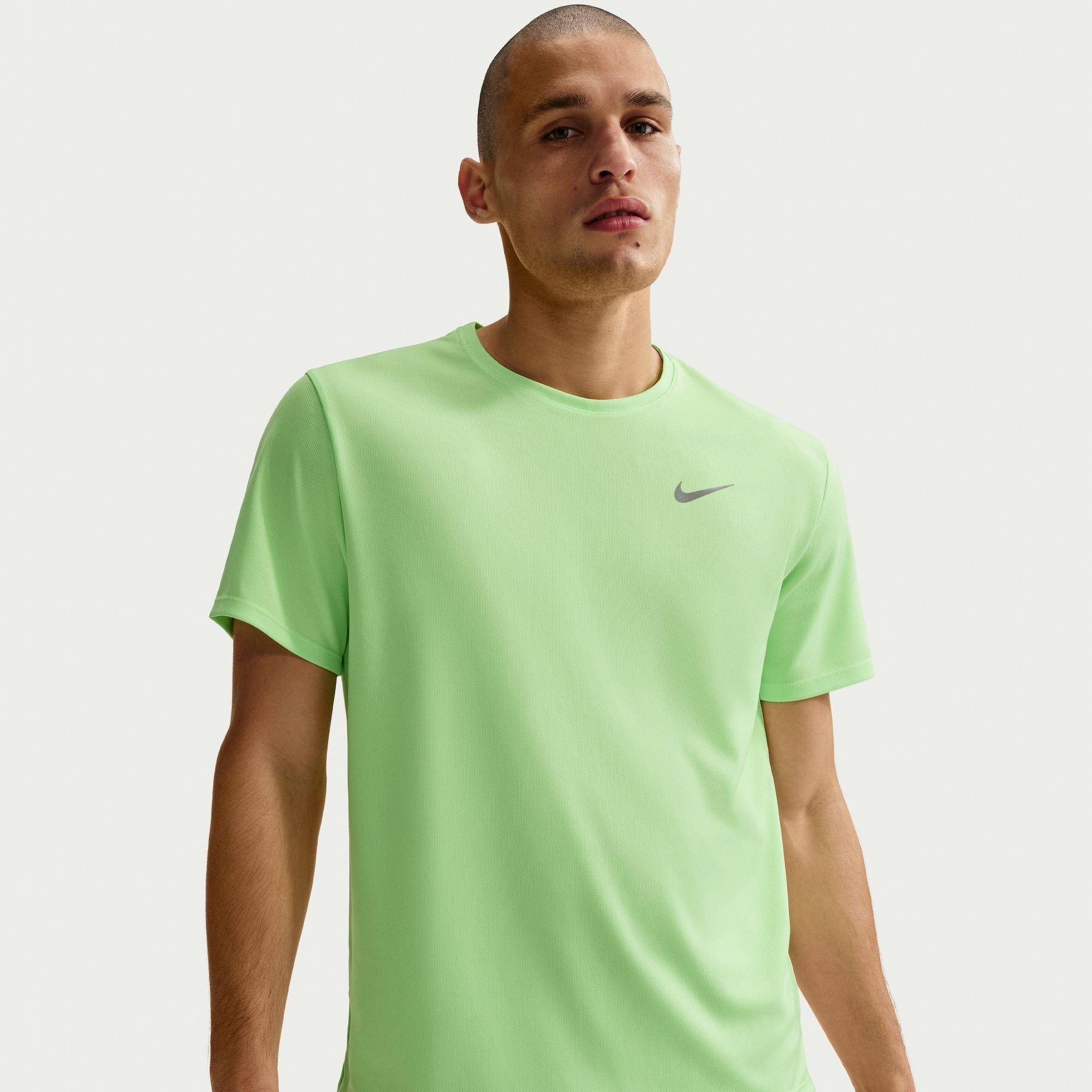 Nike Men's Drifit Miler Running Top - Lime Blast - XL