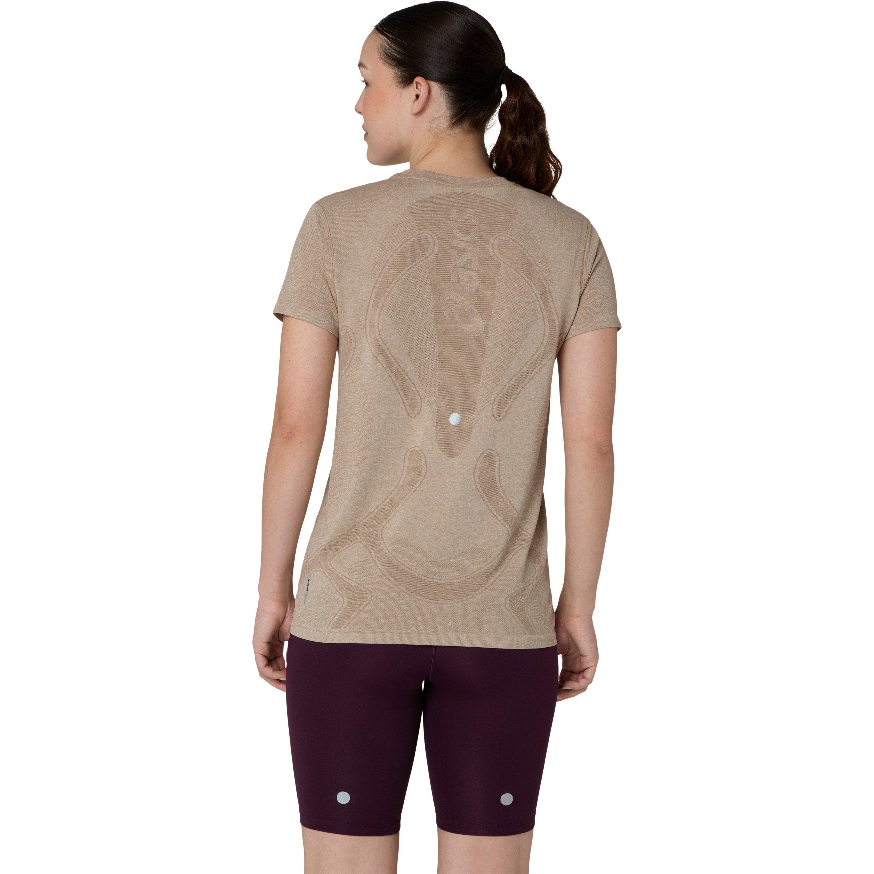 GREIGE - Asics - Women's Road Seamless Short Sleeve Running T-Shirt - 2
