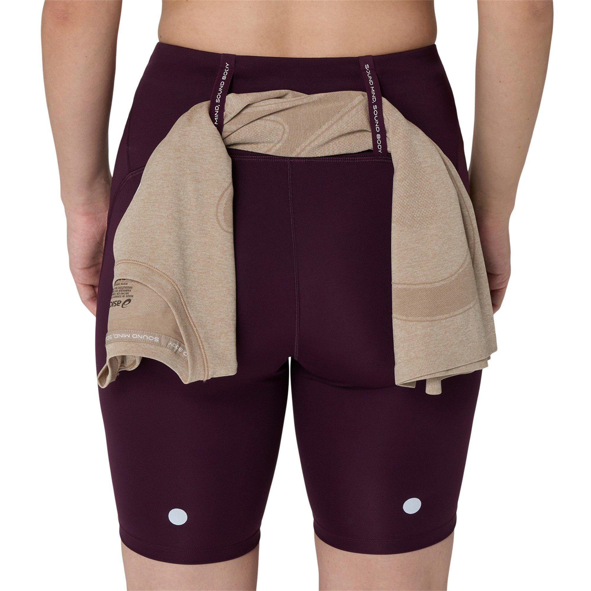 DARK AUBERGINE - Asics - Women's Road Sprinter 8 Inch High Waist Running Shorts - 8