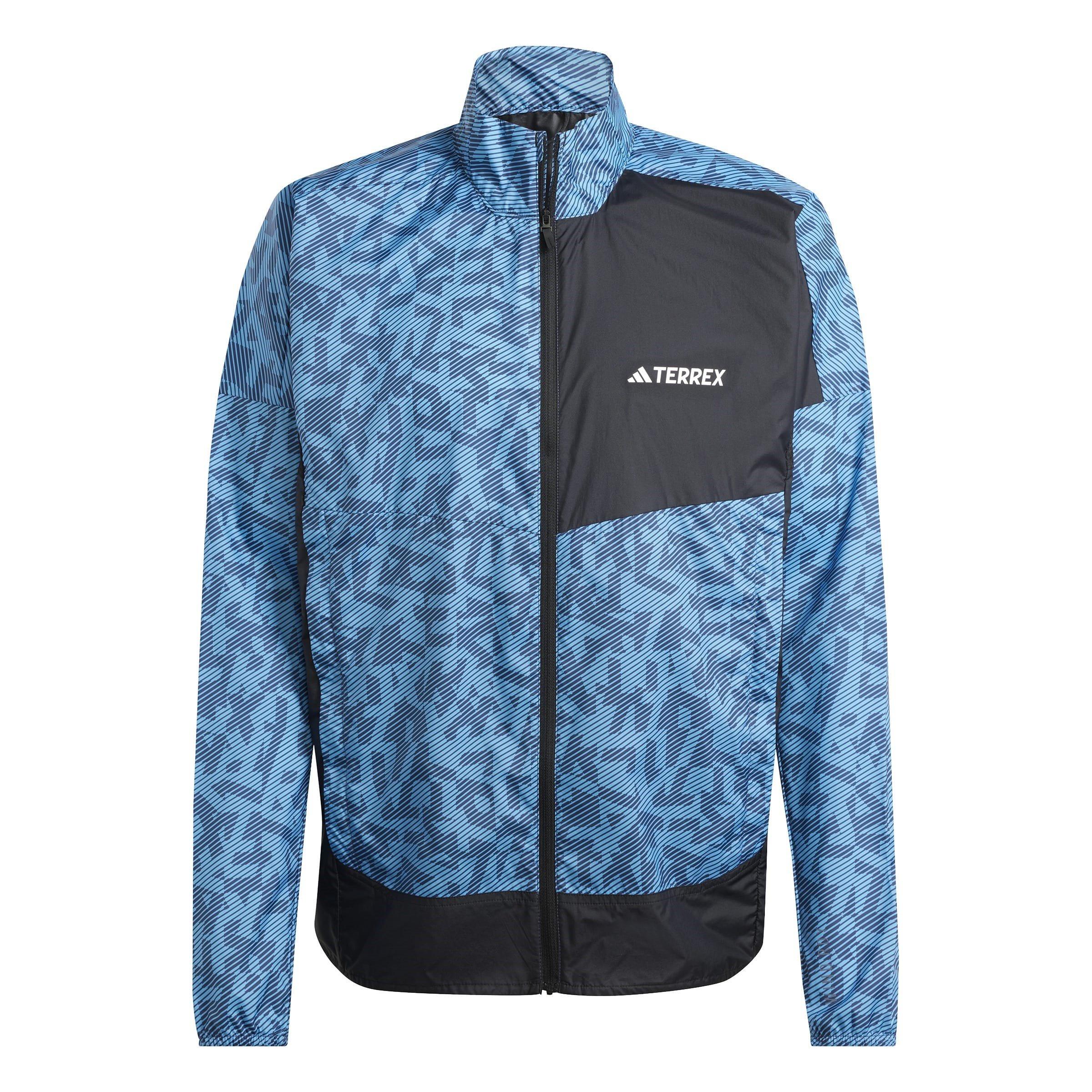Adidas Men's Trail Wind Wind-Resistant Performance Running Jacket - Pulse Blue - XS