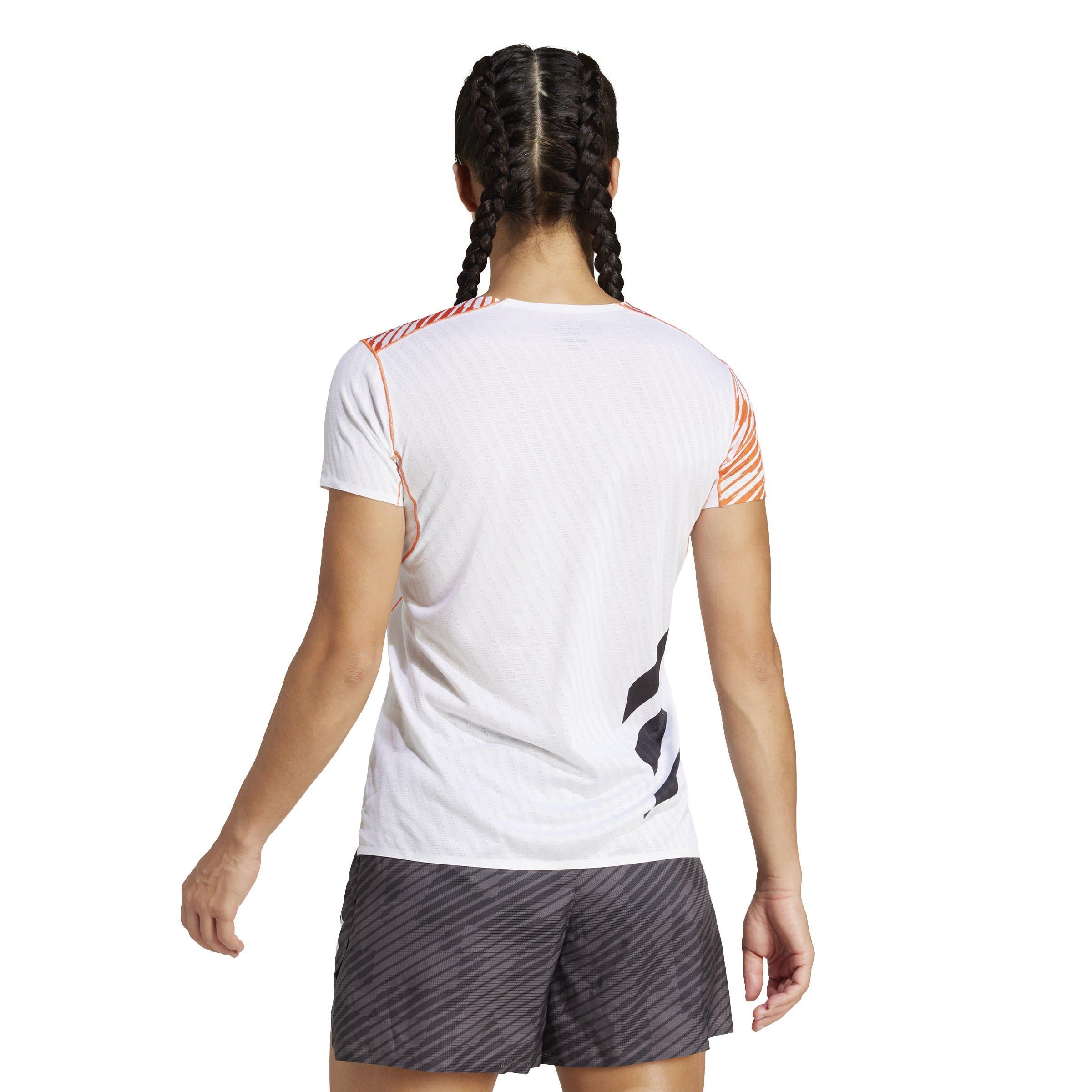 White - adidas - Track Pro Short-Sleeve Performance Top - 3