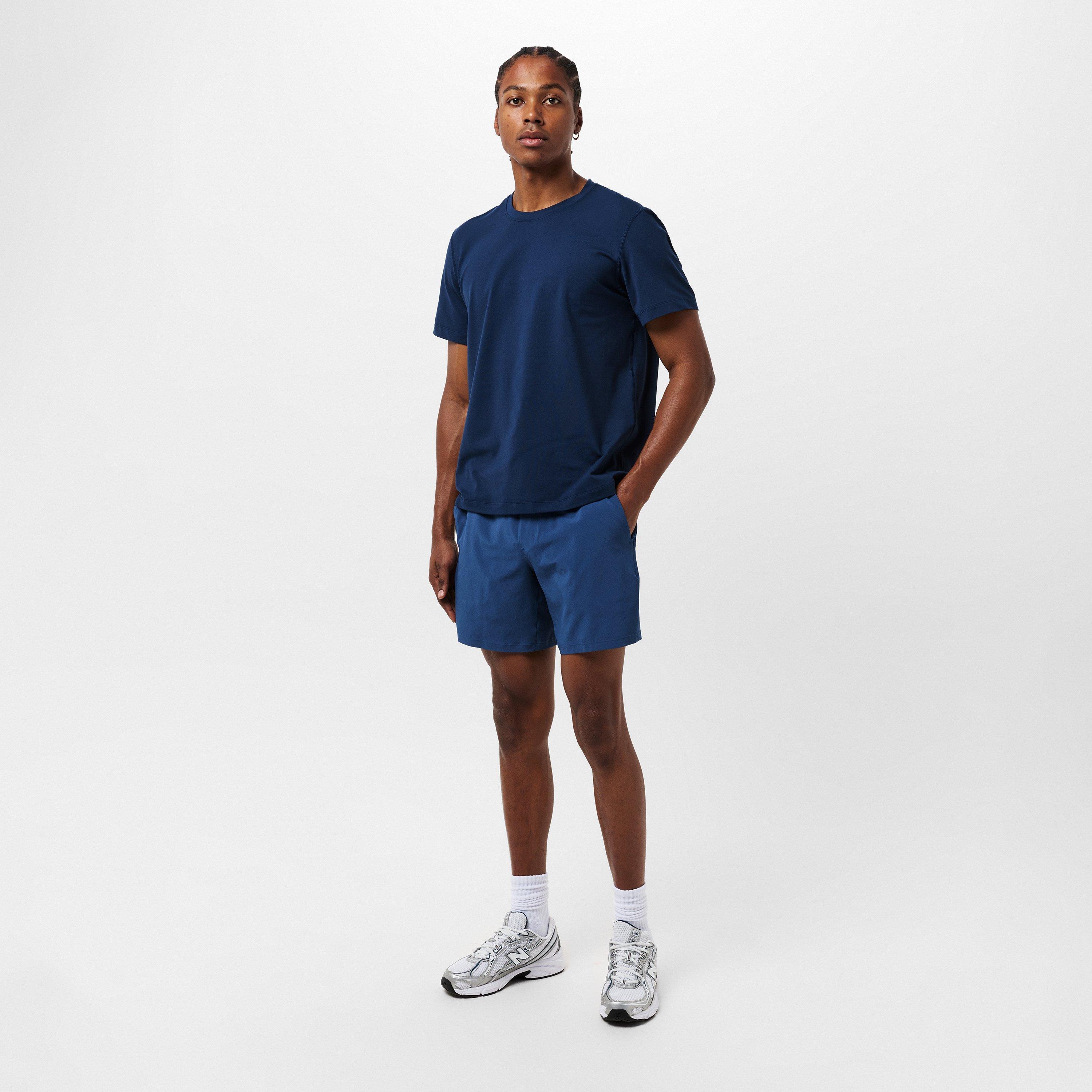 Blue Twill - Lululemon - Men'S Mesh Pace Breaker Lined 7 Running Shorts - 6