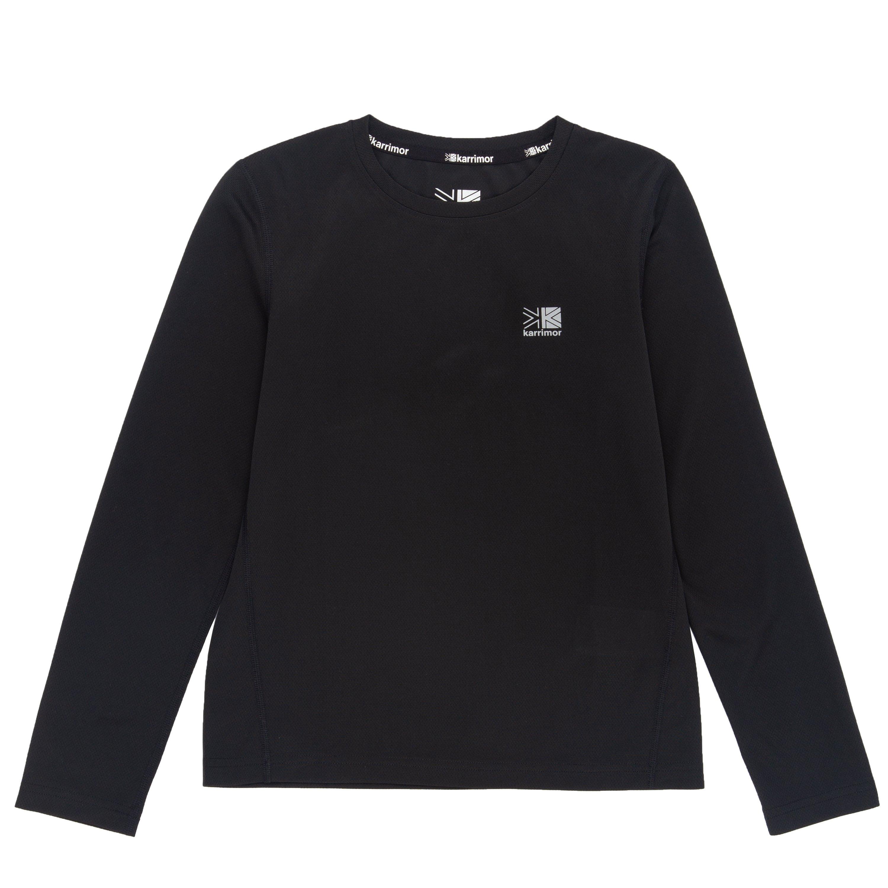 Black/Grey - Karrimor - Long Sleeve Run T Shirt Junior Girls - 1