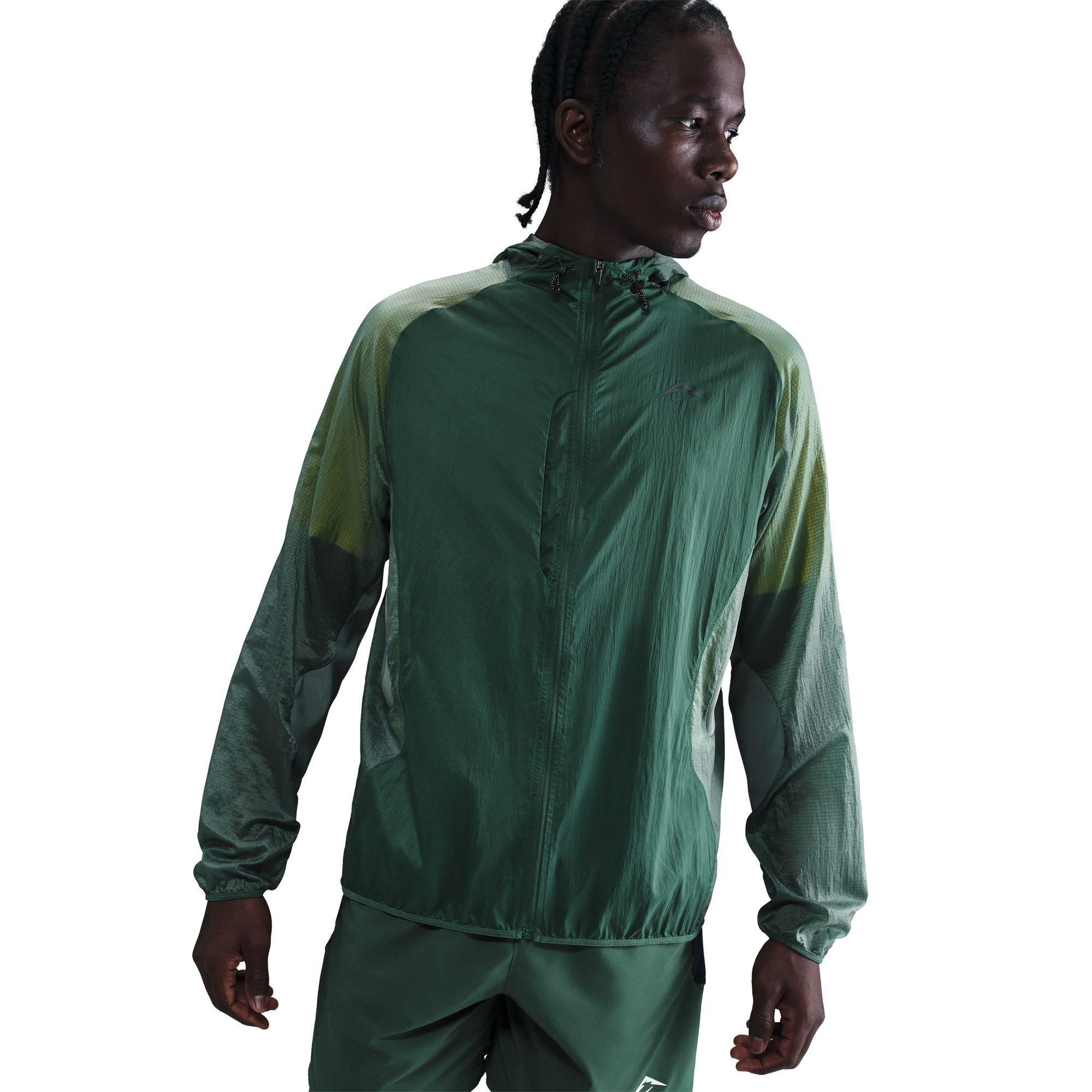Nike Men's Trail Aireez Running Jacket - Fir/Clay Green - S