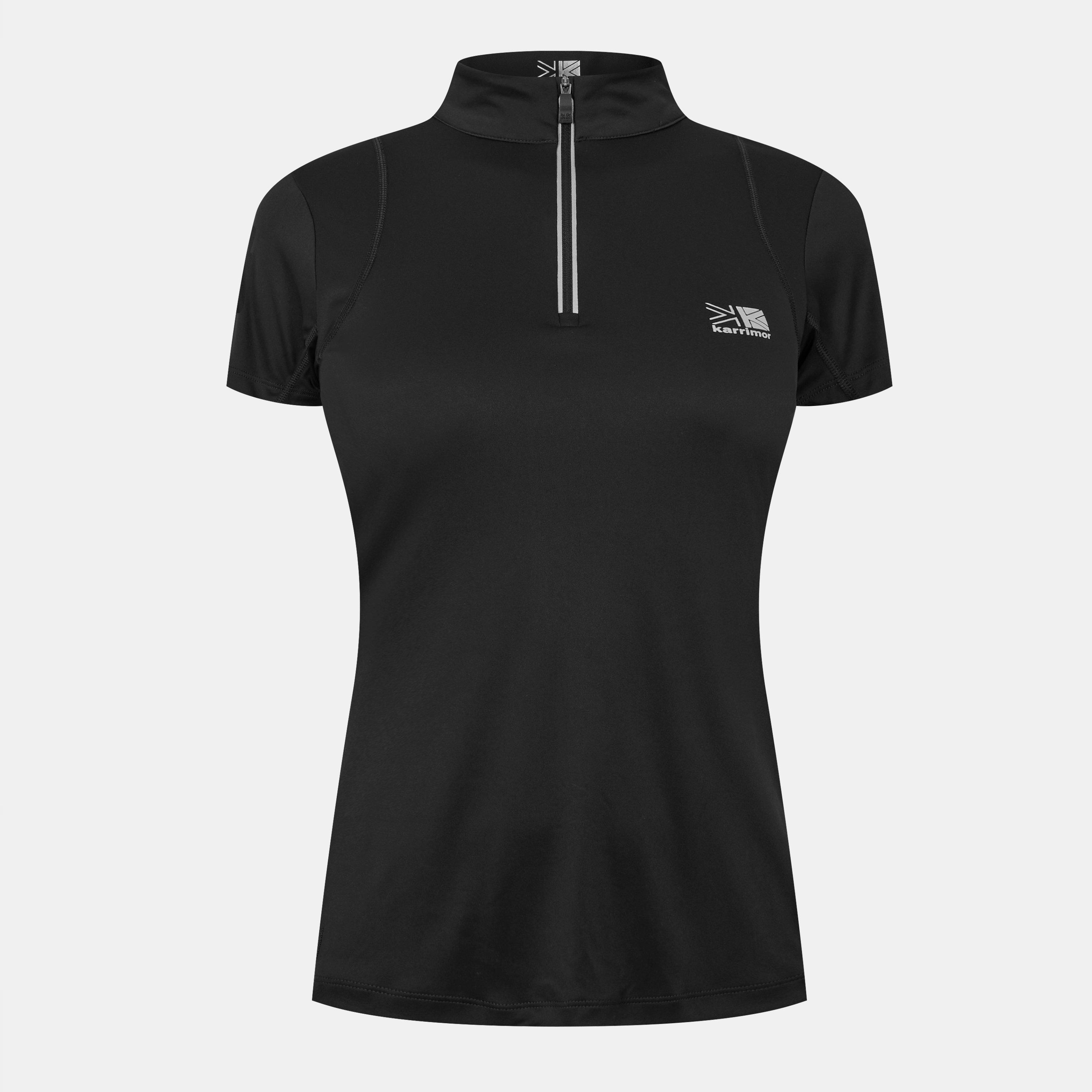 Black - Karrimor - Womens Short Sleeve 1/4 Zip T-Shirt - 1