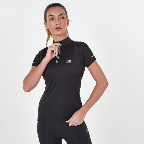Black - Karrimor - Womens Short Sleeve quarter Zip T-Shirt - 1